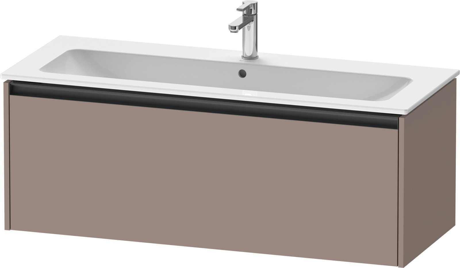 Duravit Ketho.2 Wastafelonderbouw hangend, Basalt Mat, rechthoekig, aantal grote lades: 1 – K25065043430000