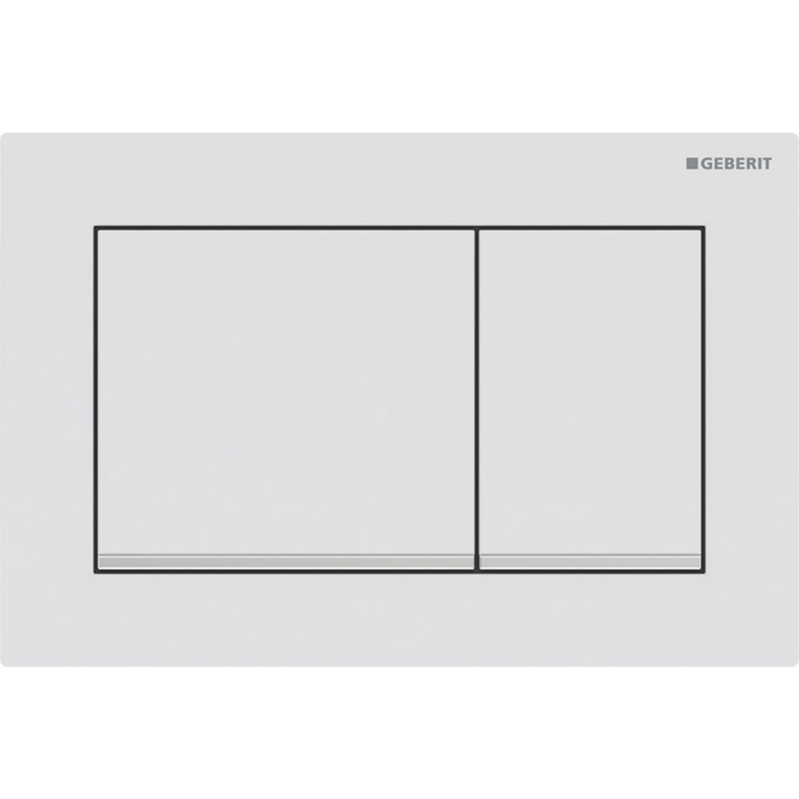 GEBERIT OMEGA20,BEDIENINGSPLAAT,2-TOETS,SQUARE,MATWIT/GLCHROOM/MATWIT