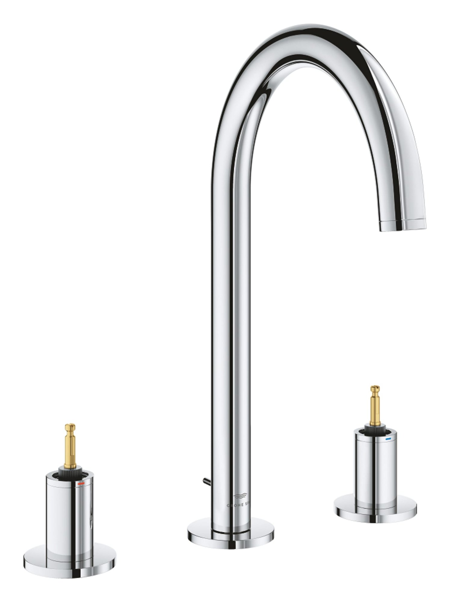 Atrio Private Collection Body Voor Stick Grepen 3-Gats Wastafelmengkraan Wand L-Size