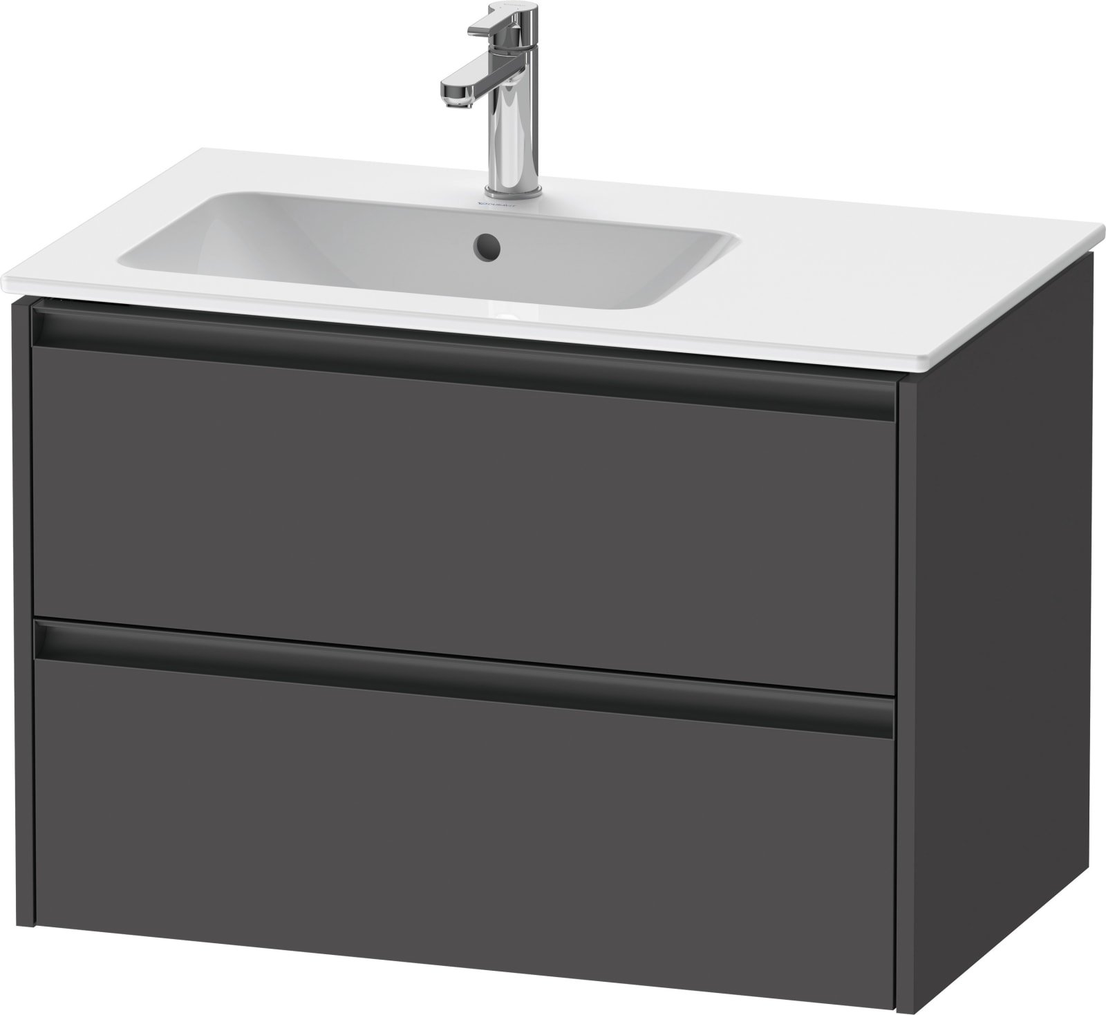 Duravit Ketho.2 Wastafelonderbouw hangend, Grafiet Mat, rechthoekig, aantal kleine lades: 2 – K25267049490000