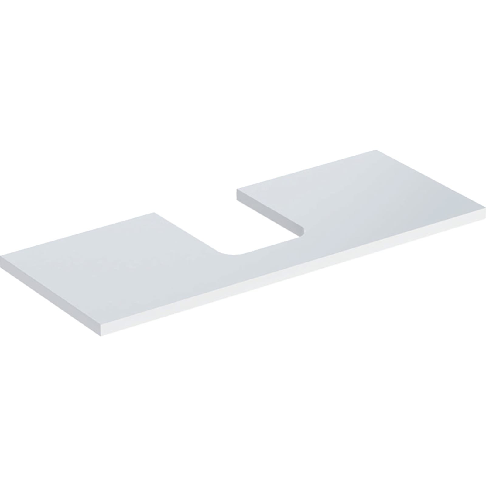 Geberit ONE wastafelblad voor opzetwastafel thin rim midden 120cm wit hoogglans