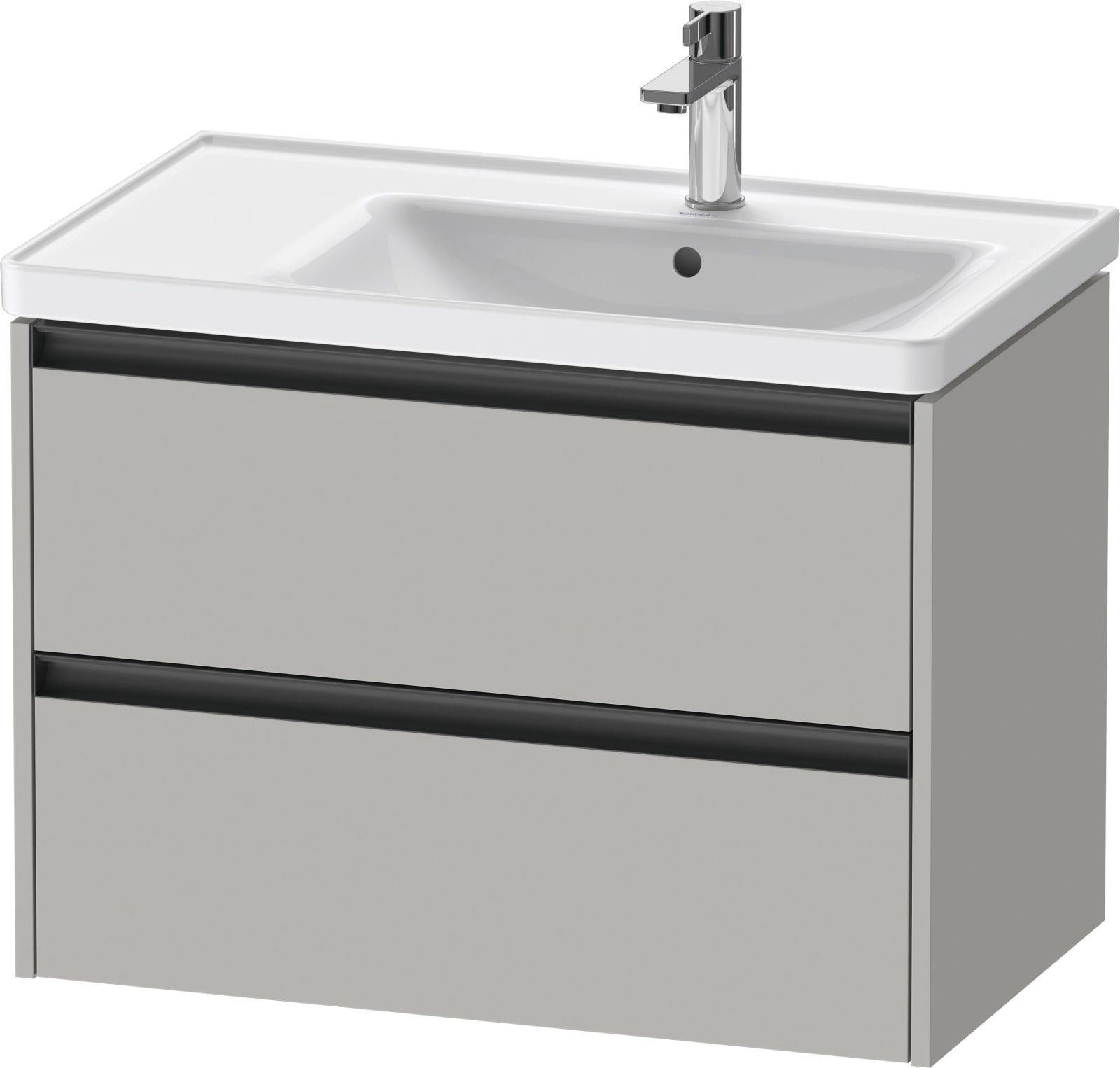 Duravit Ketho.2 Wastafelonderbouw hangend, Betongrijs Mat, rechthoekig, aantal kleine lades: 2 – K25286007070000