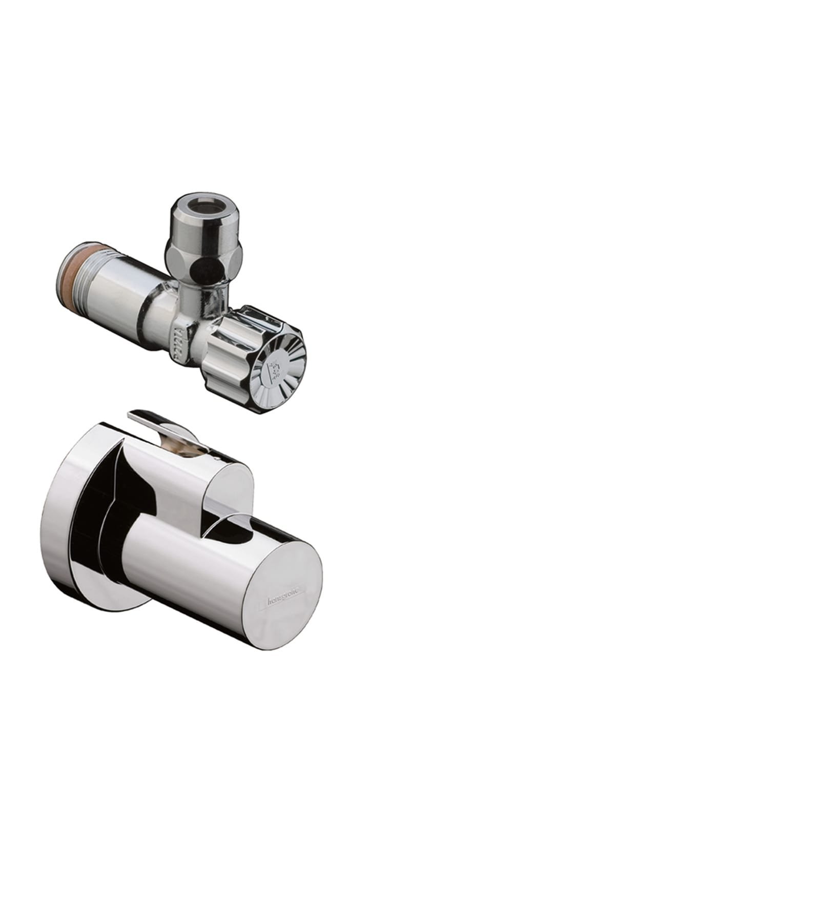 Hansgrohe Flowstar, Hoekstopkraan, met afdekrozet, G3/8", geborsteld brons (G1/2" koppelingen bijgeleverd)
