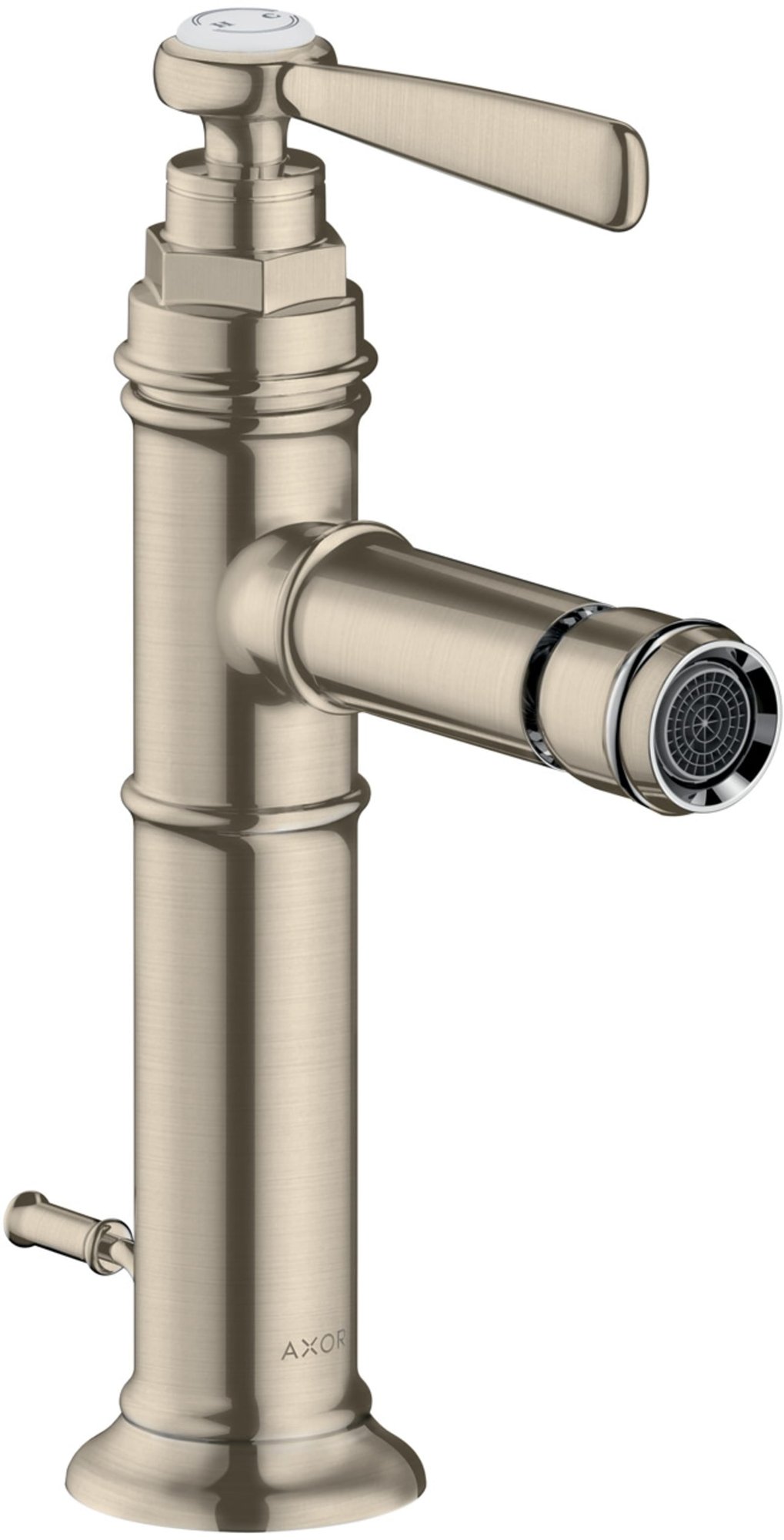 AXOR Montreux ééngreeps bidetmengkraan met wastegarnituur brushed nickel