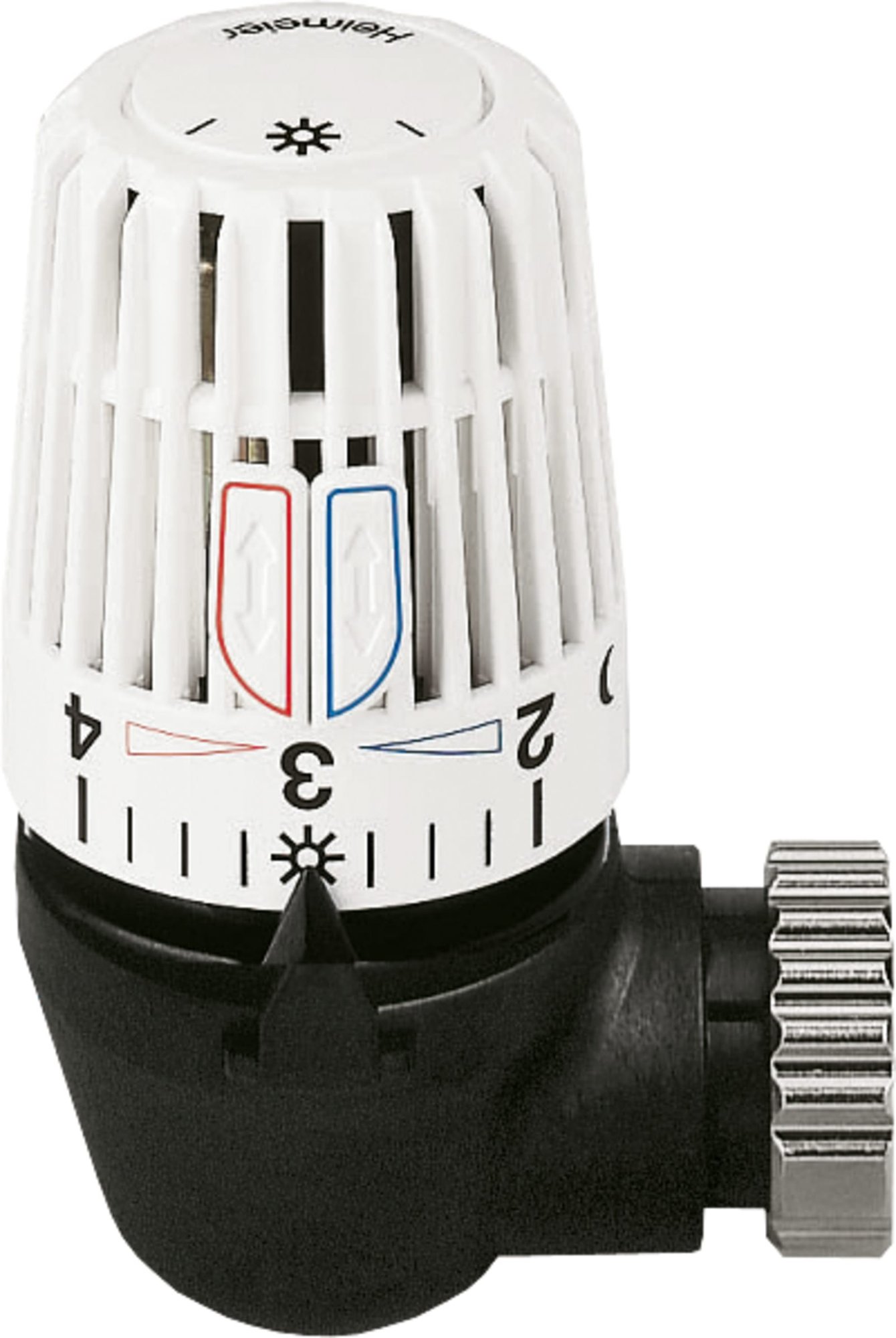 Heimeier thermostaatknop, haaks, M30x1,5, vloeistofgevuld, bereik 8-28°C, wit RAL9016