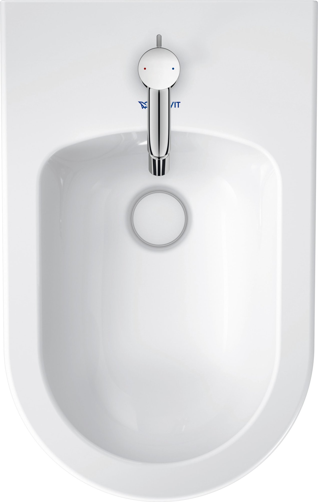 Duravit White Tulip Staand bidet, Wit Hoogglans, 580 mm, kraanvlak, aantal kraangaten per wasplaats: 1, overloop, incl. verborgen be