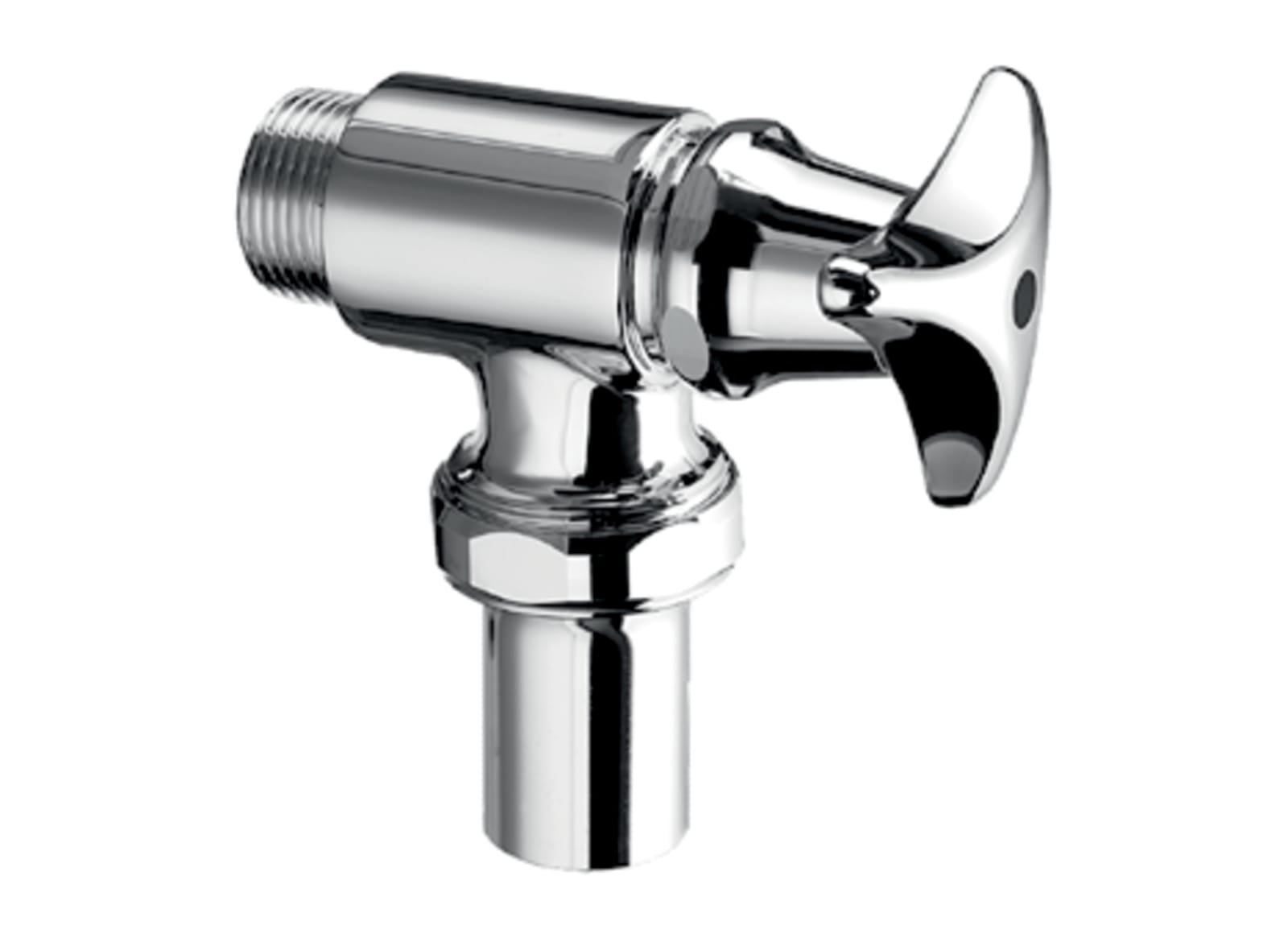 SL WC spoelkraan SCHELLOMAT met driestergreep, 3/4", chroom
