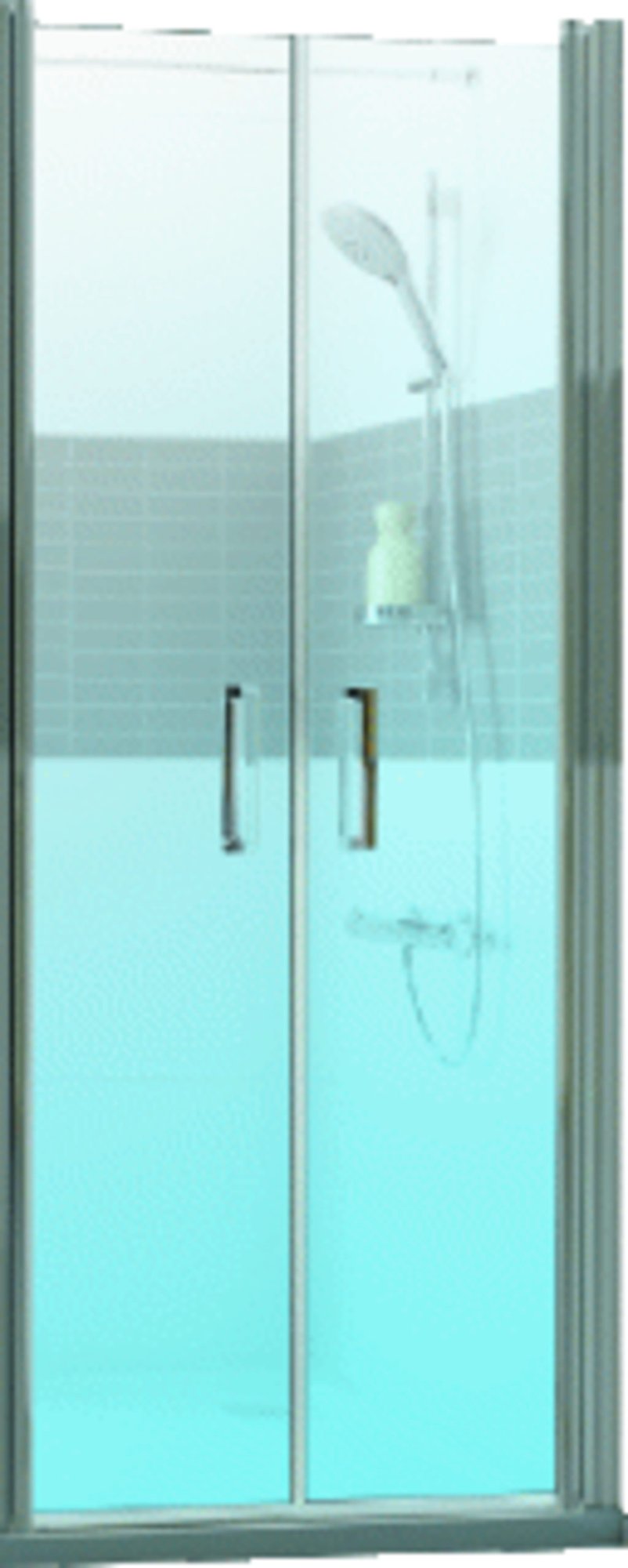 Huppe Classics 2, Pendeldeur vierhoek, voor nis, 900 x 2000mm (BxH), profiel zilvermat, 6mm glas helder