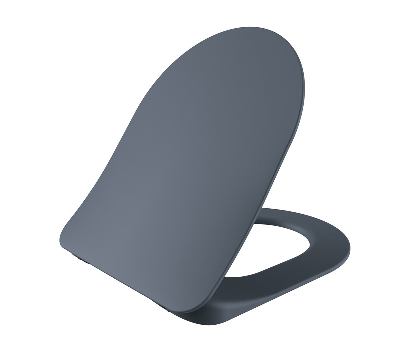 WC-ZITTING DUROPLAST (SOFT-CLOSE & QUICK RELEASE) MET INOX SCHARNIEREN - MAT BASALT