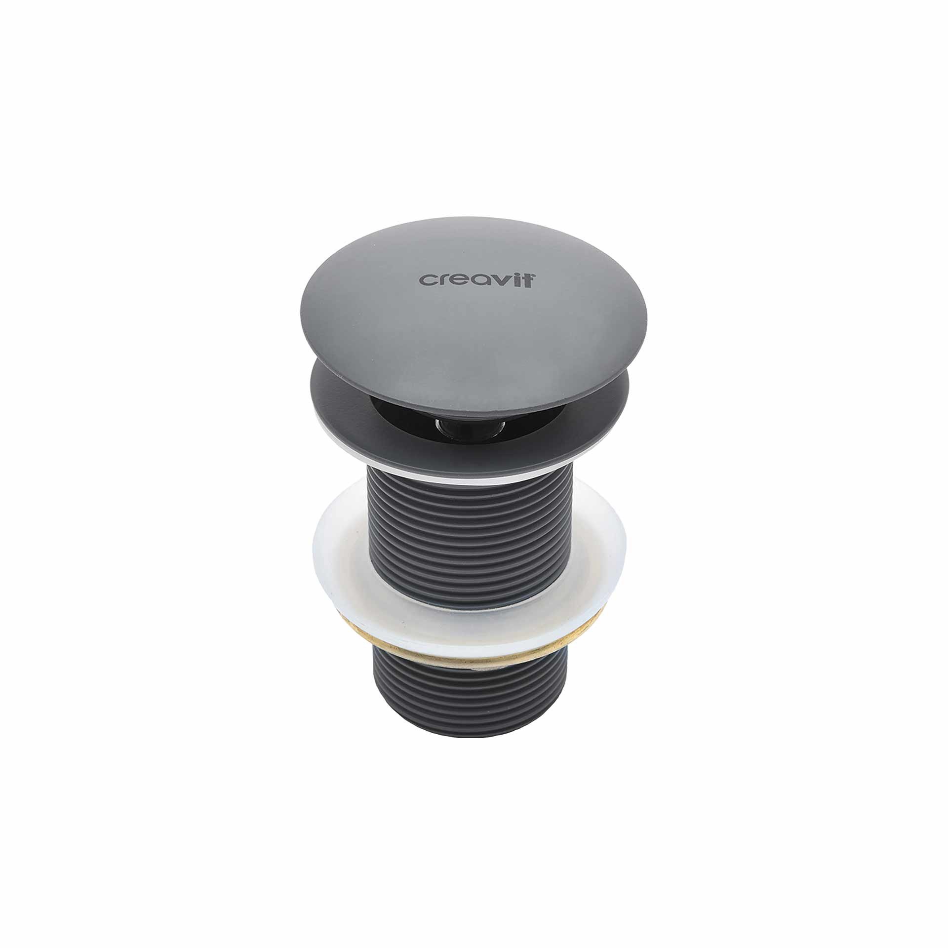 CREAVIT AFVOERPLUG - CLICK WASTE 5/4" - MET OVERLOOP - MAT ANTRACIET