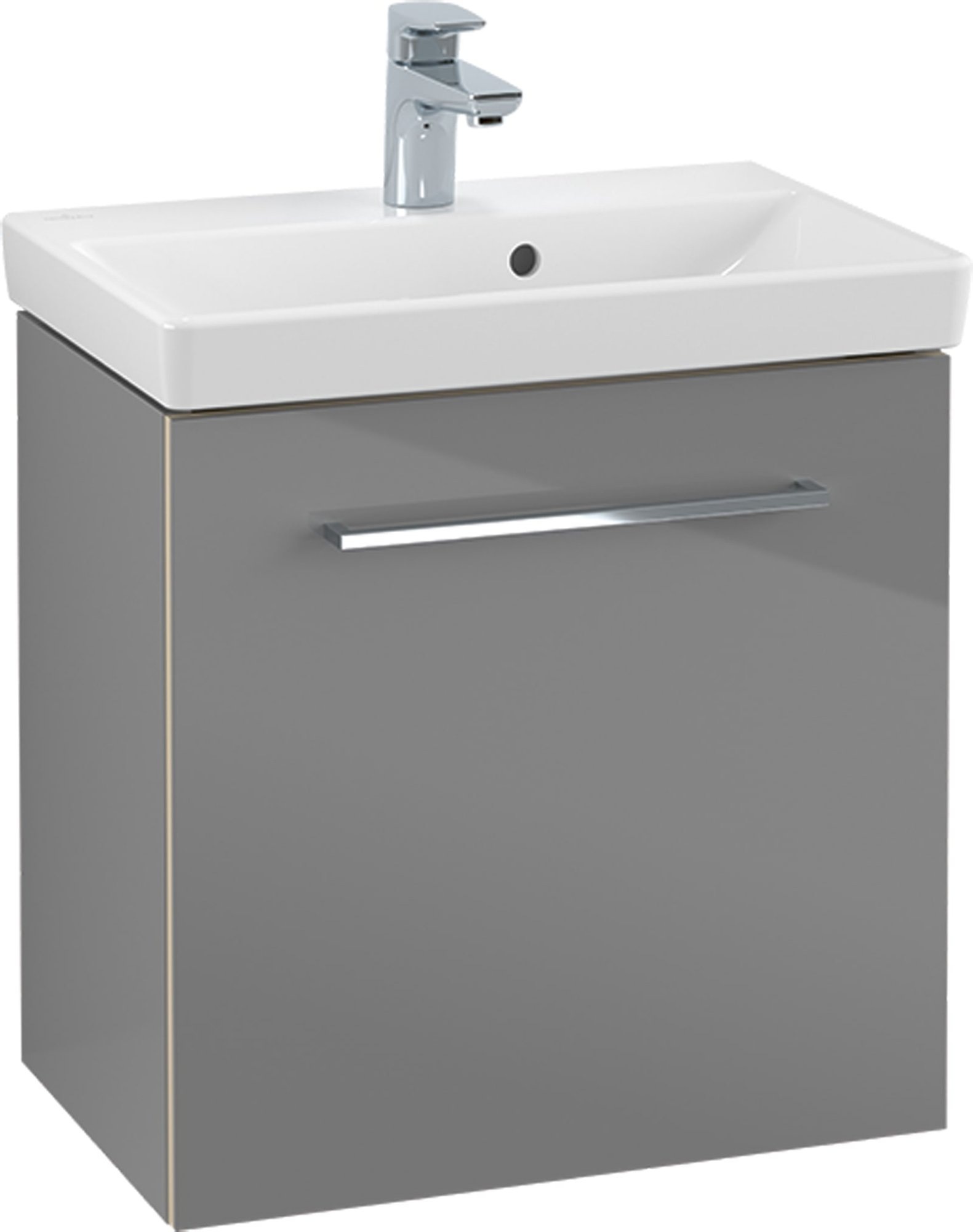 Villeroy & Boch Avento wastafelonderkast 1x deur, scharnier links, wandhangend, hoekig, 530x514x352mm, stone oak