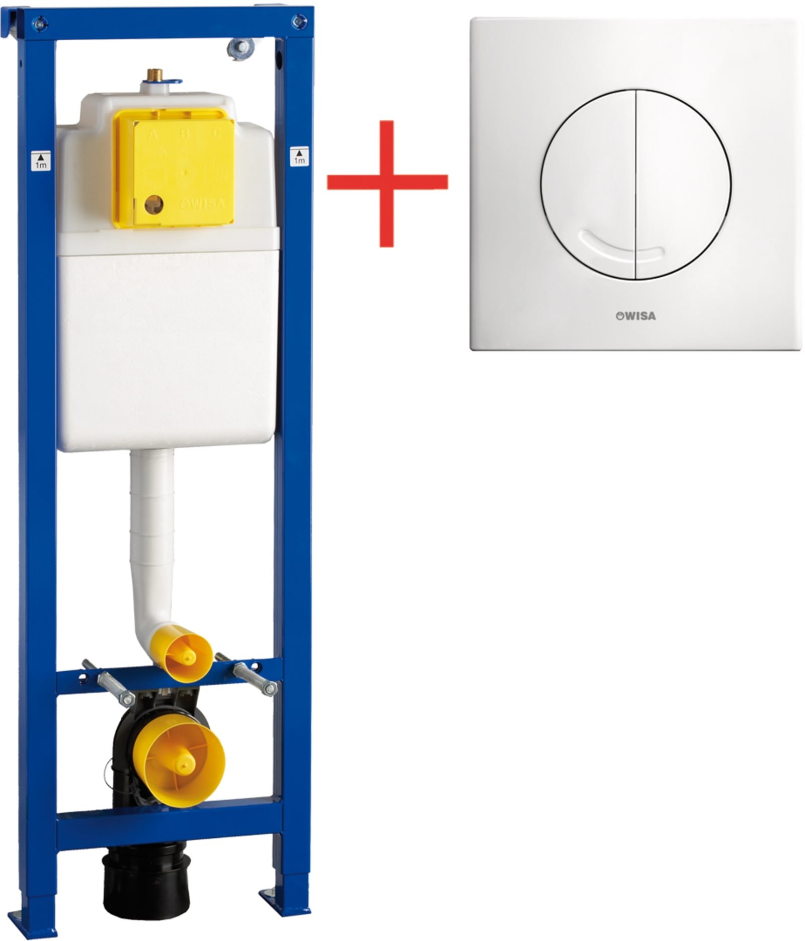 Wisa XS, actiepakket bestaat uit: inbouwreservoir met frontbediening, met Argos bedieningspaneel wit, zelfdragend, standaard model