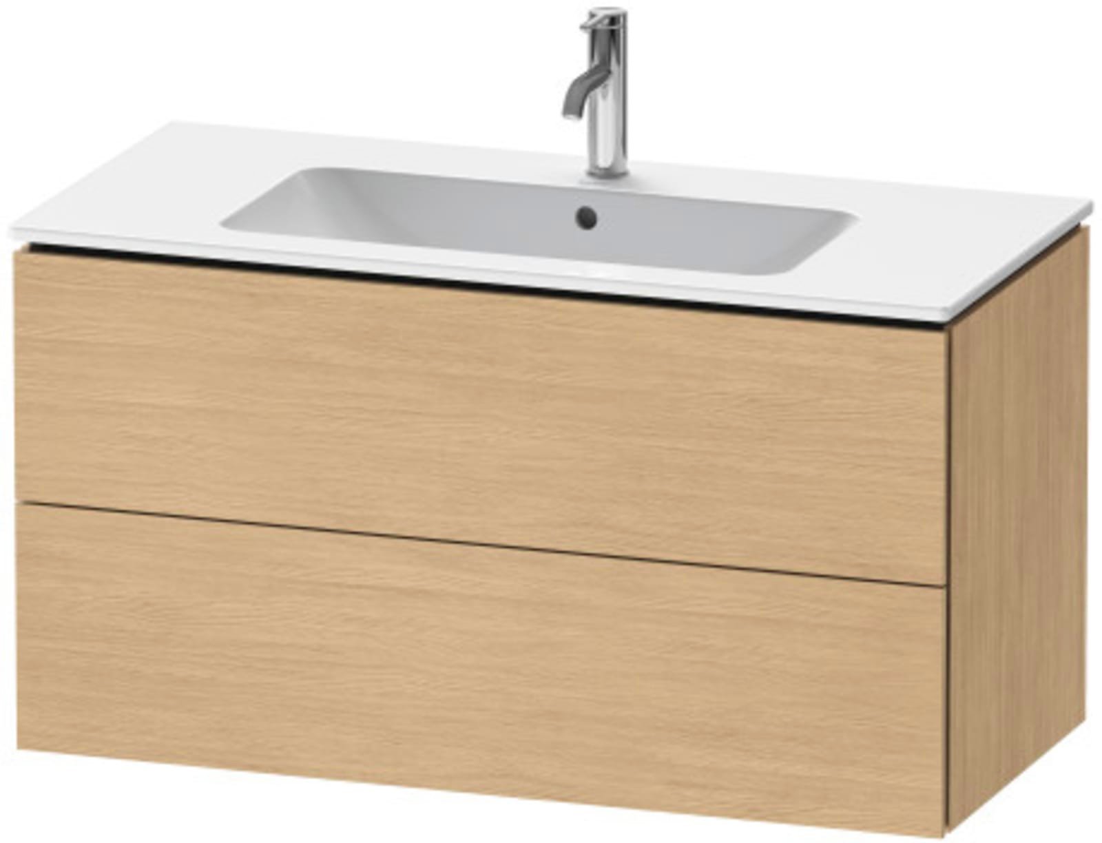 Duravit L-Cube wastafelonderbouw 1020x481mm hangend, 2 laden, kleur naturel eiken. Voor ME by Starck 233610