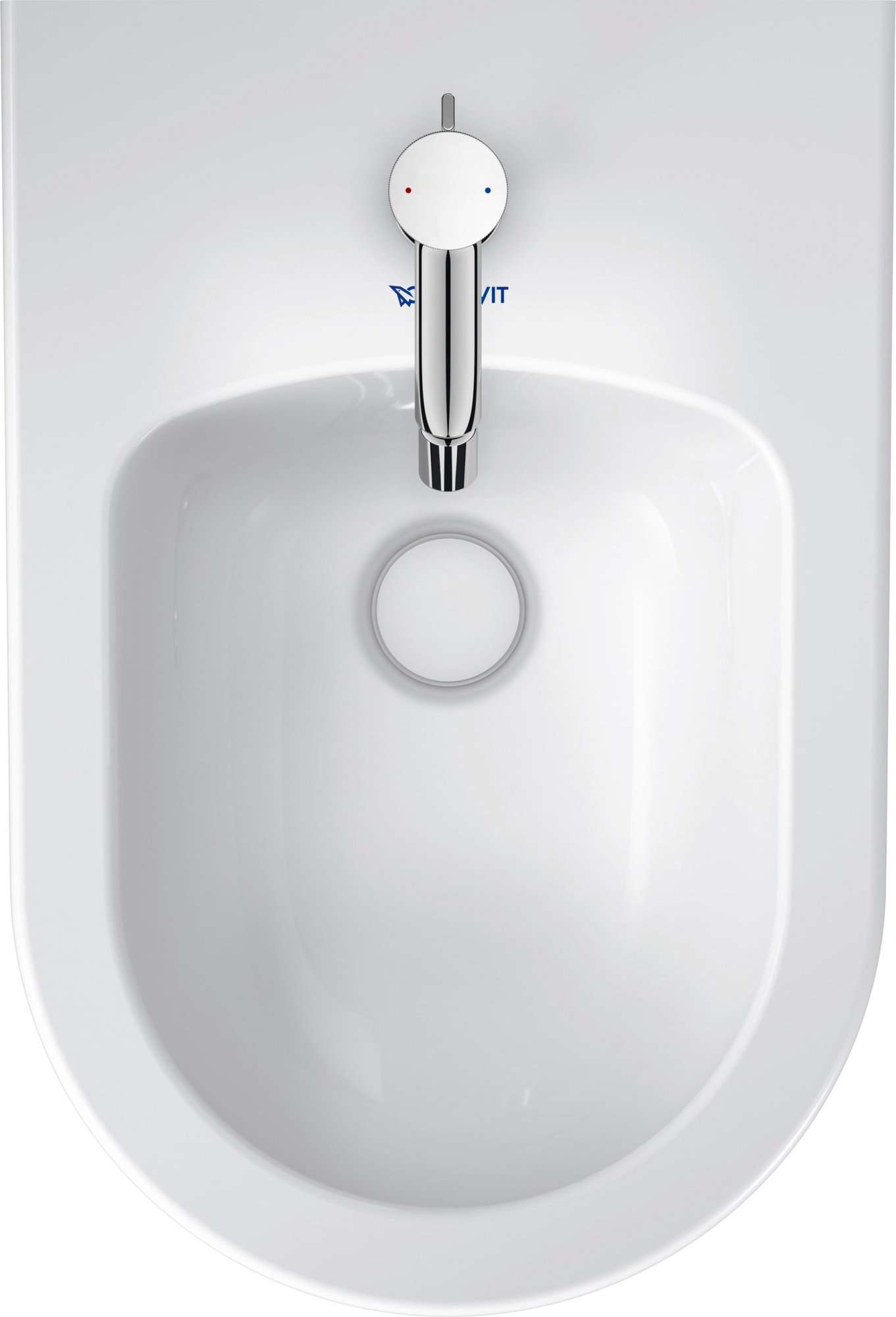 Duravit White Tulip Wandbidet, Wit Hoogglans, 540 mm, kraanvlak, aantal kraangaten per wasplaats: 1, overloop – 2293150000