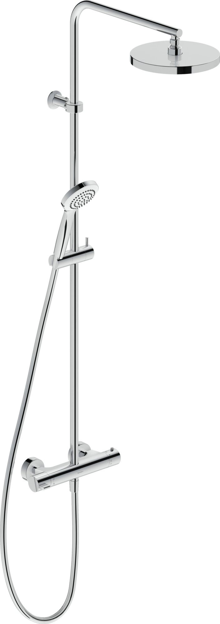 Duravit, cartouche, DN15, 150mm ± 20mm, 15,3 l/min (3 bar), slang 1600mm, handdouche 97, kop 200mm, druk 3-5 bar, chroom, 1220mm (1200362008)