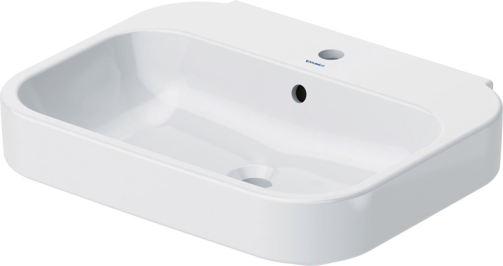 Duravit Happy D.2 Wastafel 600 mm Wit Hoogglans, kraanvlak, aantal kraangaten per wasplaats: 1, overloop – 2316600000
