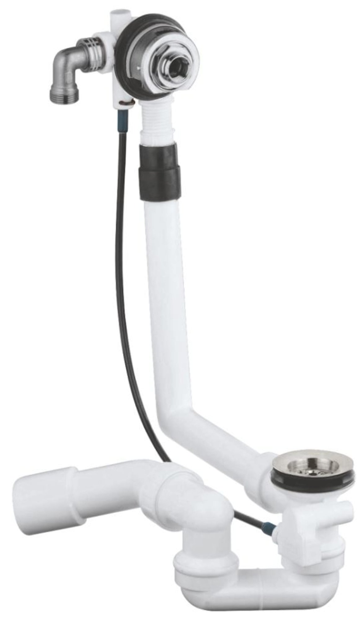 Grohe Talentofill, Overloopgarnituur, geen opbouwdeel, met sifon, 45 graden, supersteel (voor normale baden)