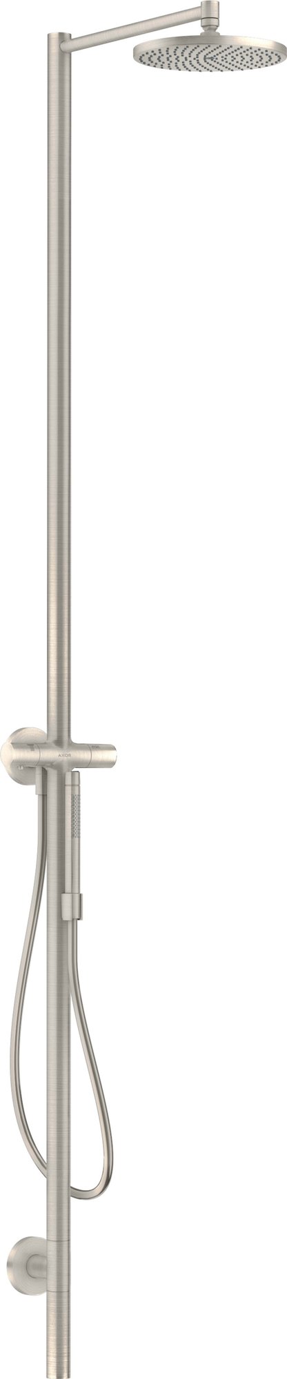 AX Starck douchezuil met thermostaat en hoofddouche 240 1jet, RVS-look