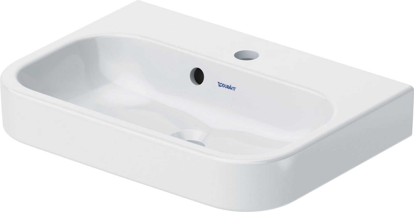 Duravit Happy D.2 Fonteintje 500 mm Wit Hoogglans, kraanvlak, aantal kraangaten per wasplaats: 1, overloop – 0710500000
