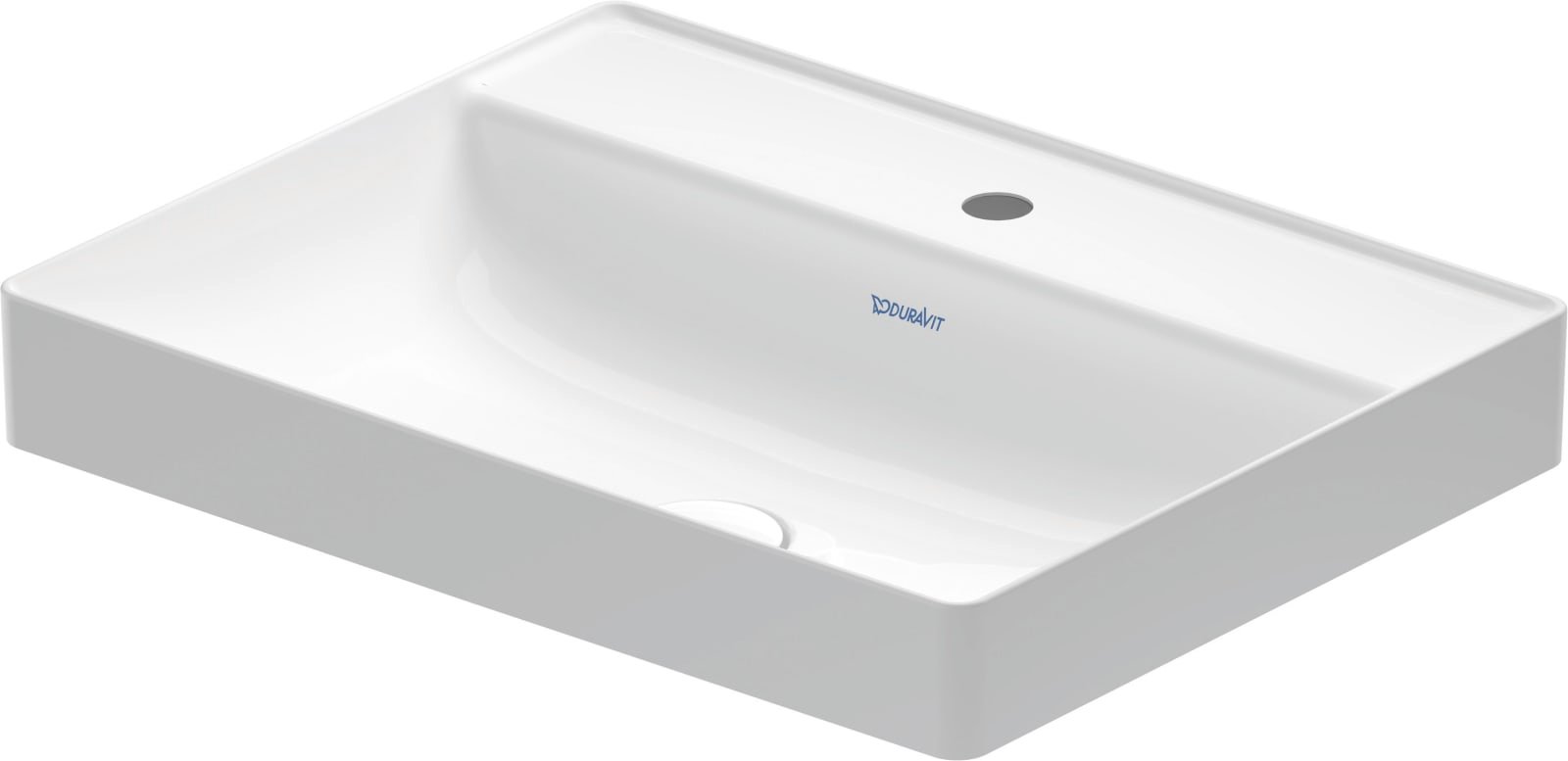 Duravit DuraSquare Opzetwastafel 600 mm Wit Hoogglans, kraanvlak, aantal kraangaten per wasplaats: 1, geslepen – 2354600041