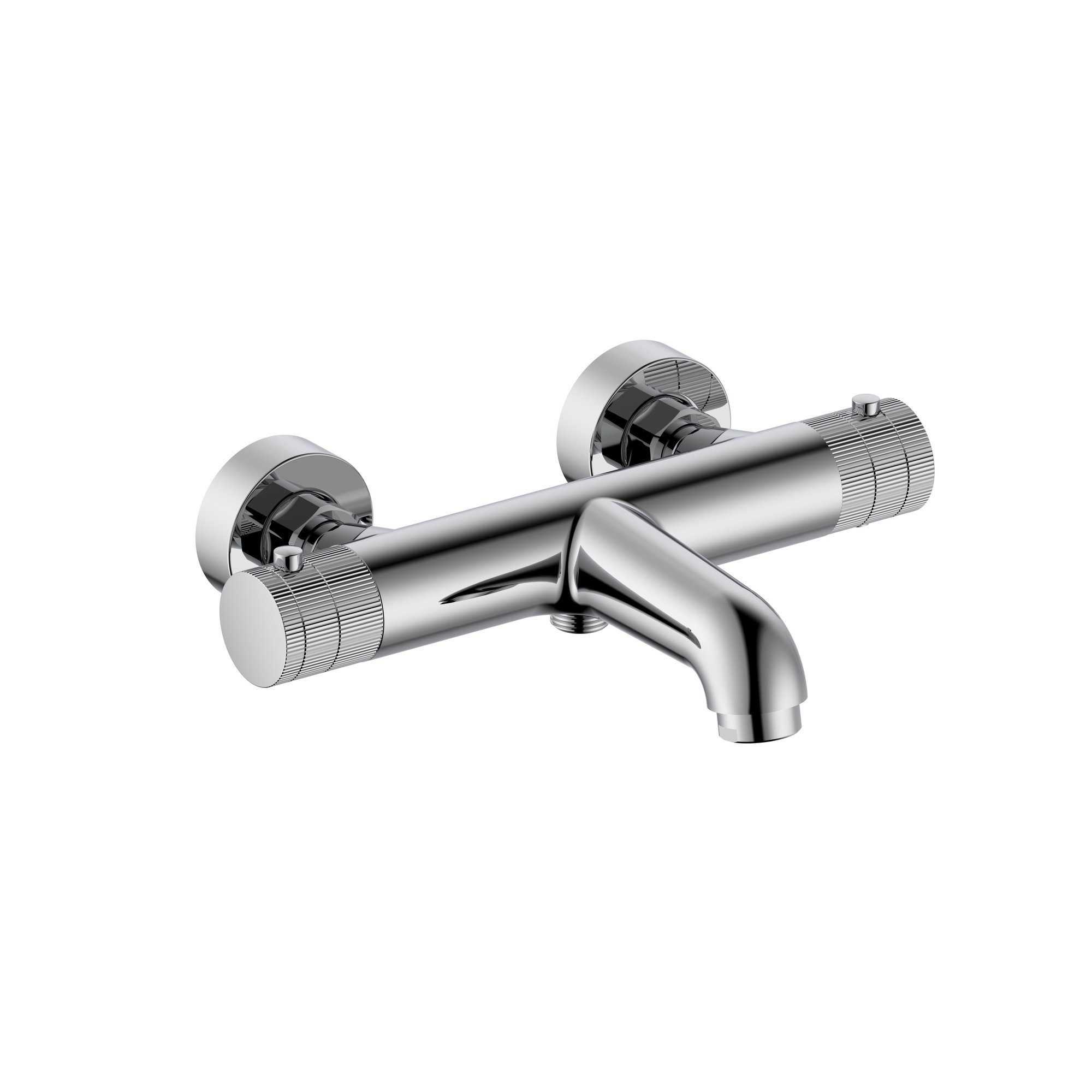 STRIA BADMENGKRAAN - THERMOSTATISCH - OPBOUW - KNOPPEN MET RIBBELSTRUCTUUR - BELGAQUA - CHROOM