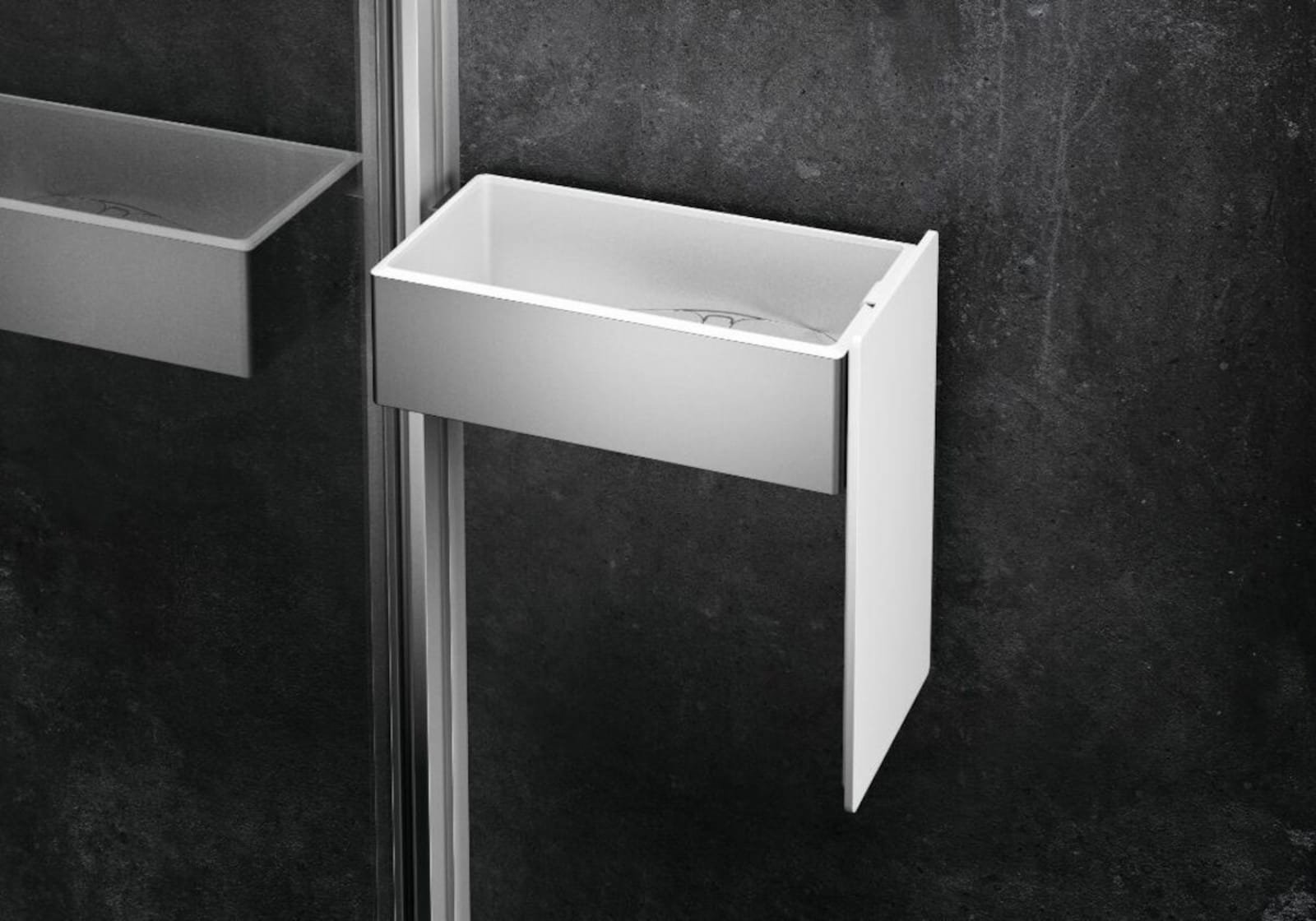 Huppe Select+, Droogdoos met deksel, vlak design, eenvoudige reiniging, monteren zonder boren, beschermt tegen vocht, zilvermat