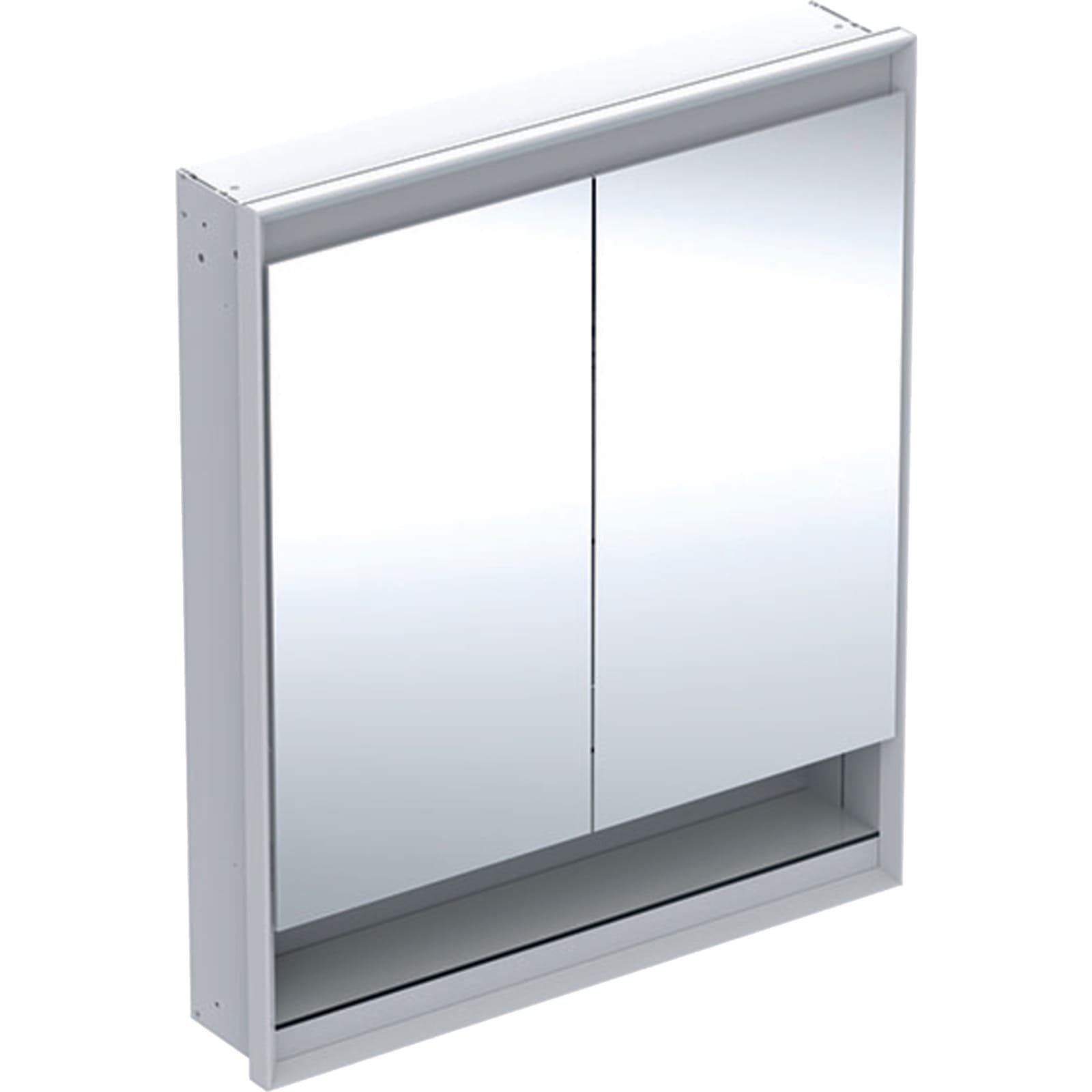 Geberit ONE inbouw spiegelkast met nis met twee deuren 75x90cm ComfortLight wit