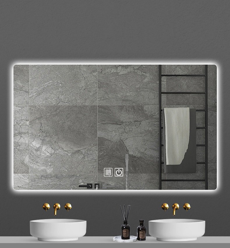 ALONI QUEEN SPIEGEL - MET LED VERLICHTING - RECHTHOEKIG - ZONDER LIJST - MET VERWARMING - KLEURTEMPERATUUR LED 3500-6500K - 100X60CM