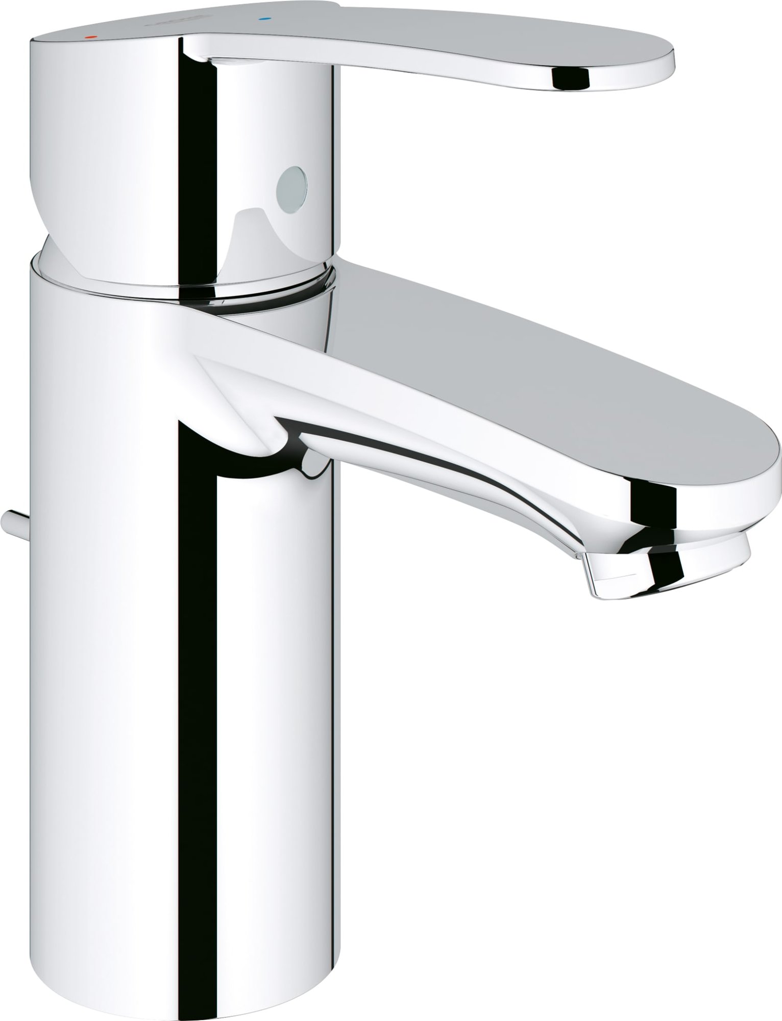 Grohe Eurostyle Cosmopolitan, Wastafelmengkraan, S-size, ES, trekwaste, eengreeps, 1-gats, 157mm hoogte, 102mm uitloop, vast, chroom thumbnail 3