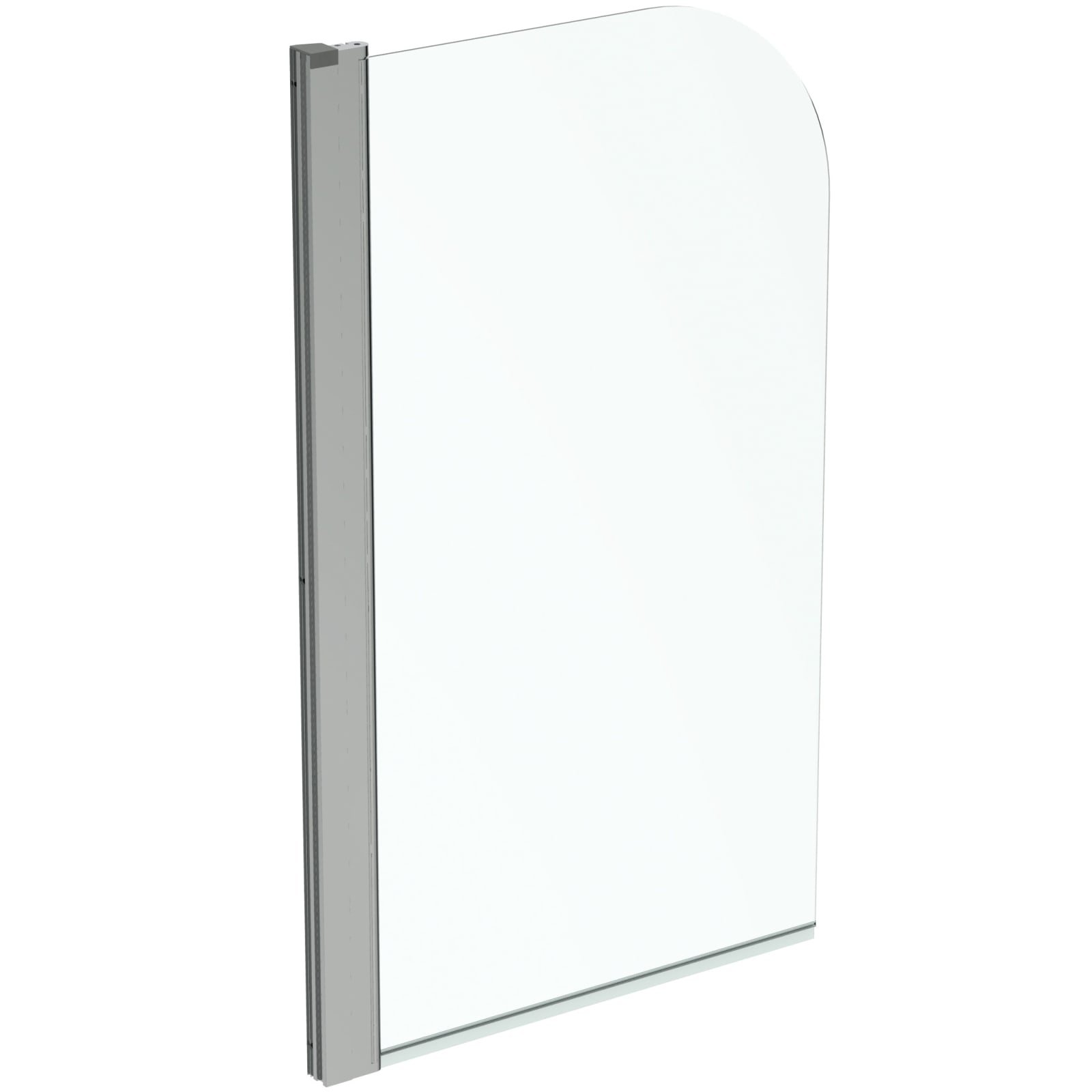 CONNECT 2 | BADSCHERM 800X50X1410 MM GLANZEND ZILVER (RONDE HOEK)