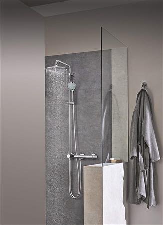 Grohe Vitalio Joy, Douchesysteem, wand, eengreeps, omstelinrichting, 260mm hoofddouche, 450mm arm, chroom
