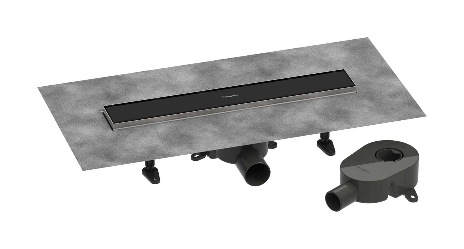 Hansgrohe RainDrain Go compl.set douchegoot 500 beteglbr standaard/vlakke instal mat zwart