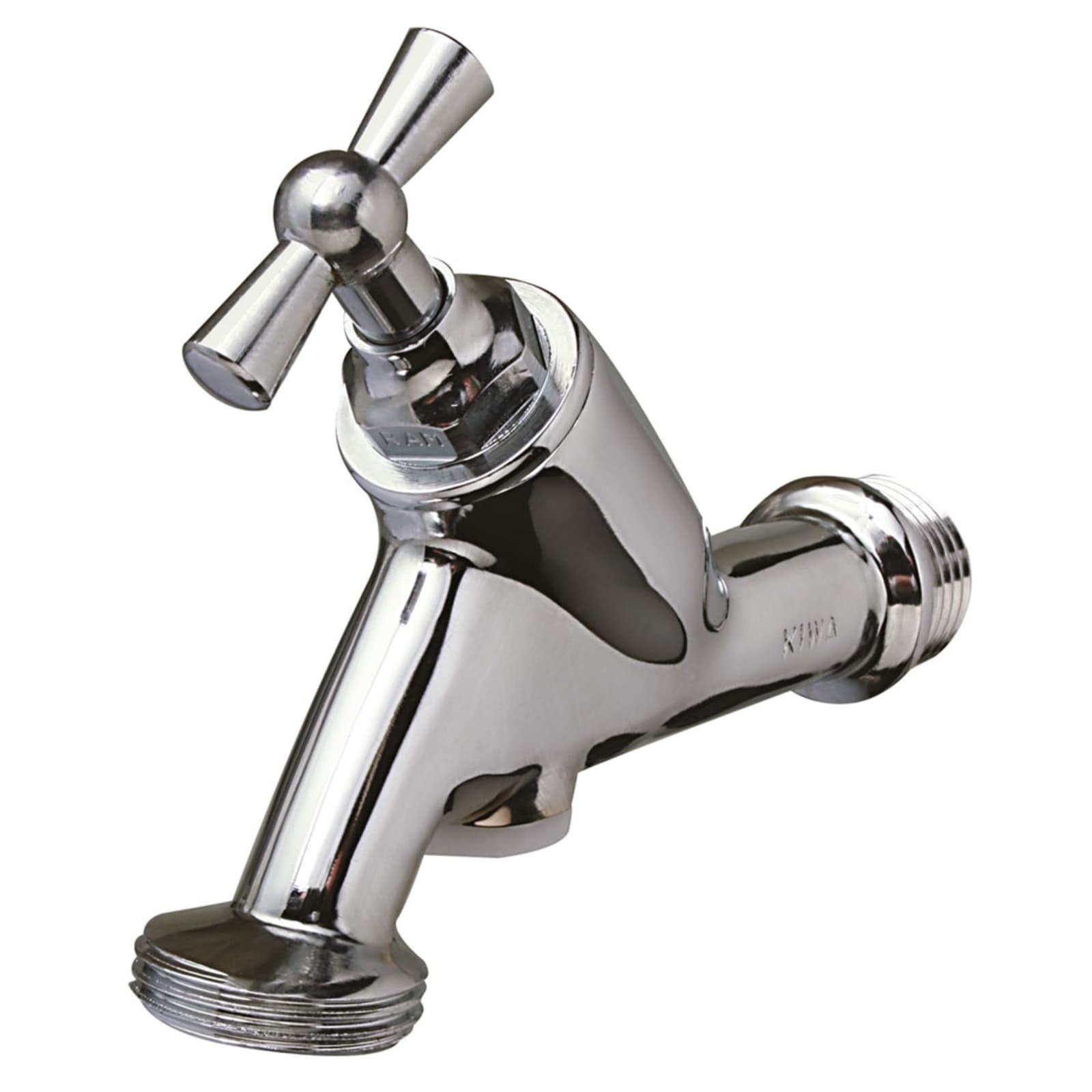 Raminex messing beluchterkraan 1/2 krukbediening Kiwa. Chroom.