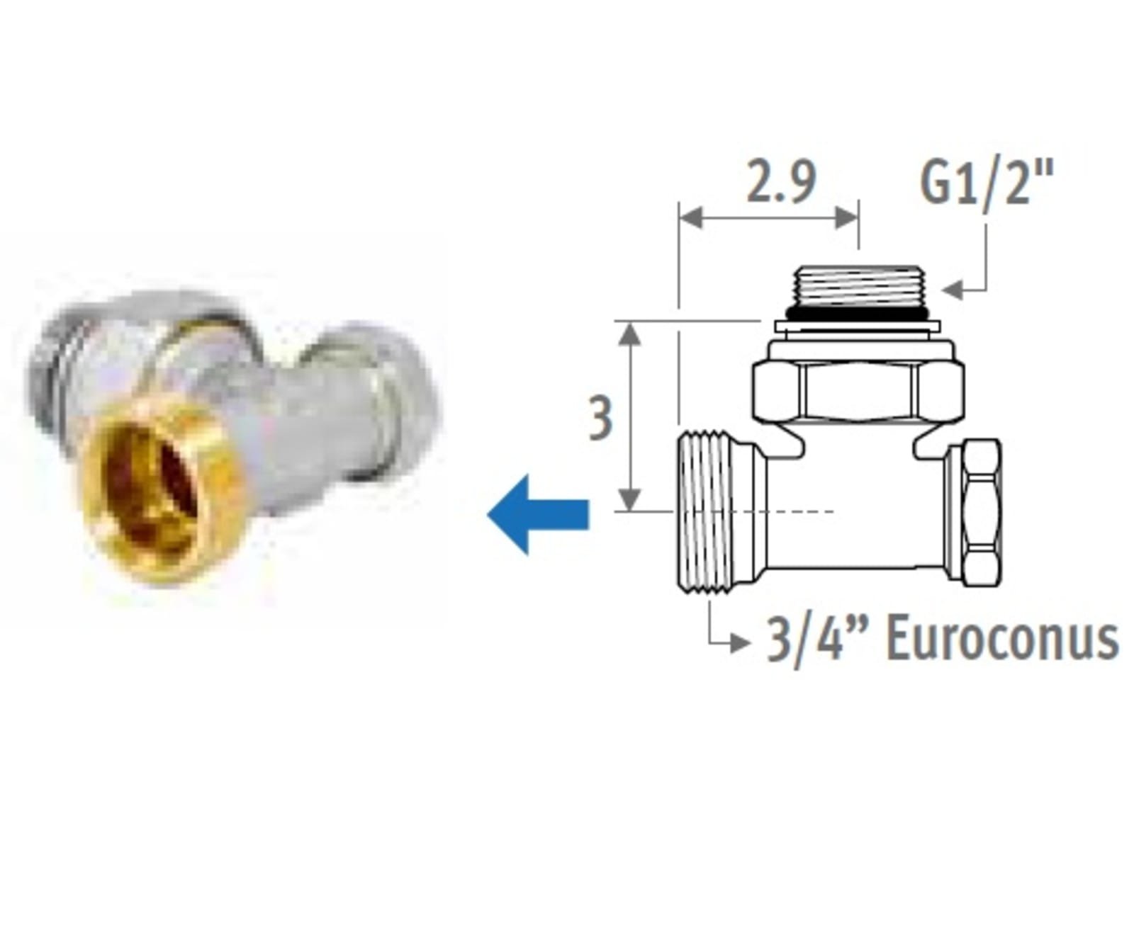 Regelafsluiter Eurocone 90° - 2-Pijp