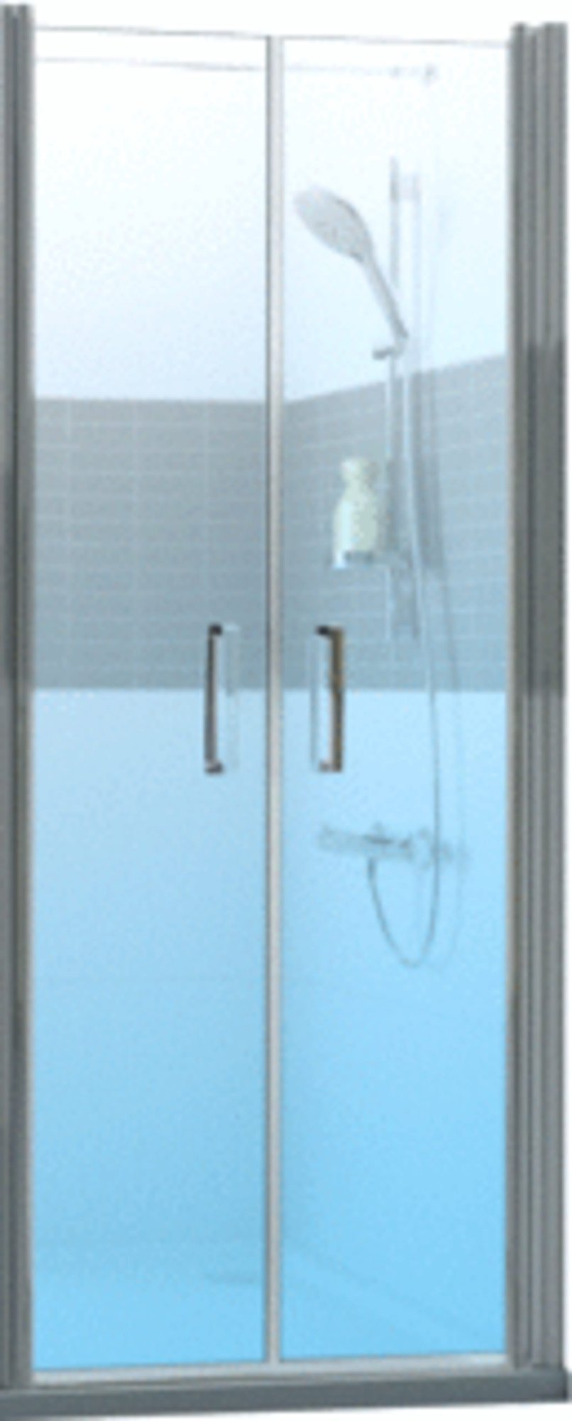 Huppe Classics 2, Pendeldeur vierhoek, voor nis, 800 x 2000mm (BxH), profiel zilvermat, 6mm glas helder