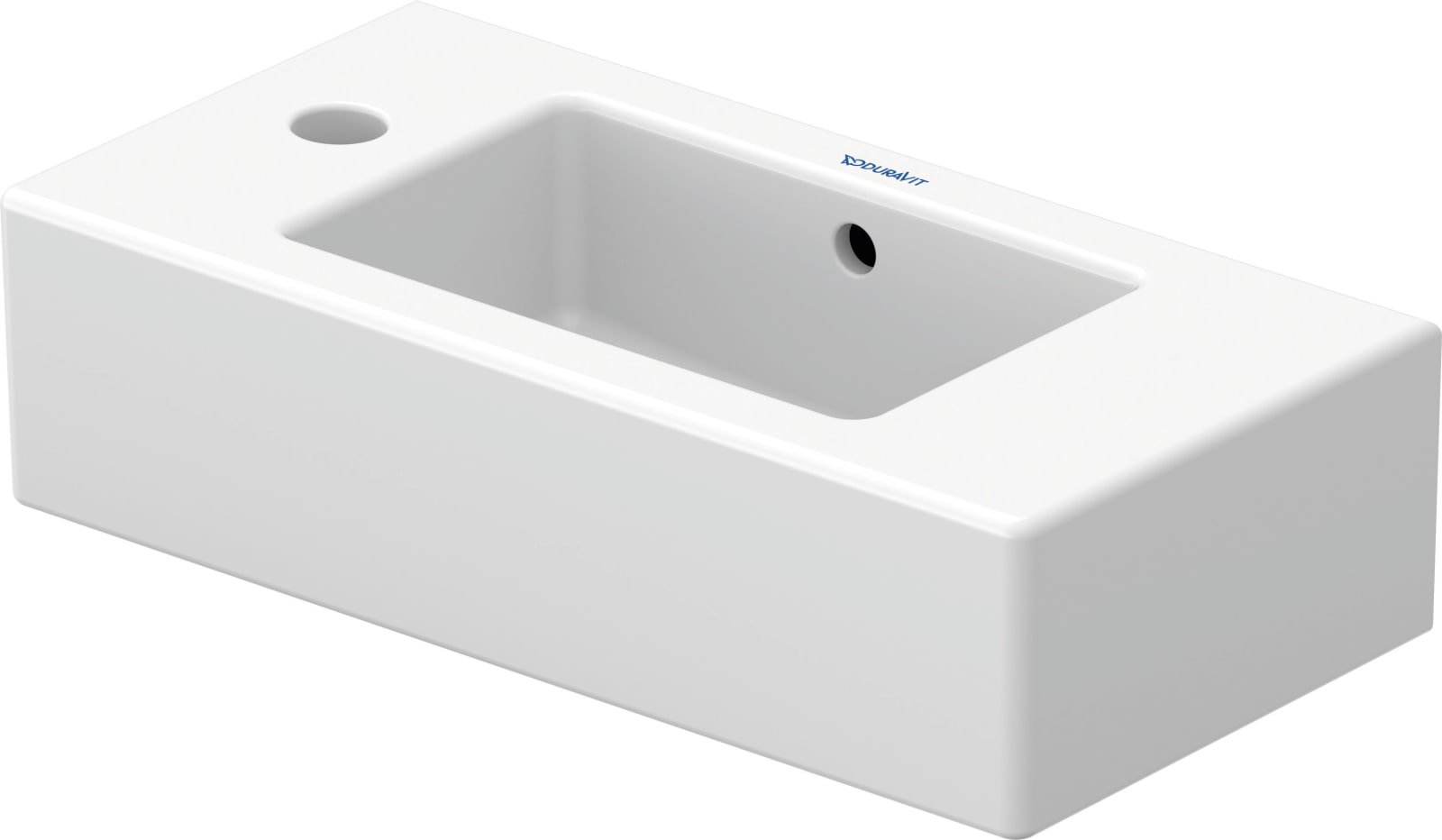 Duravit Vero Fonteintje 500 mm Wit Hoogglans, kraanvlak, aantal kraangaten per wasplaats: 1, overloop – 0703500009