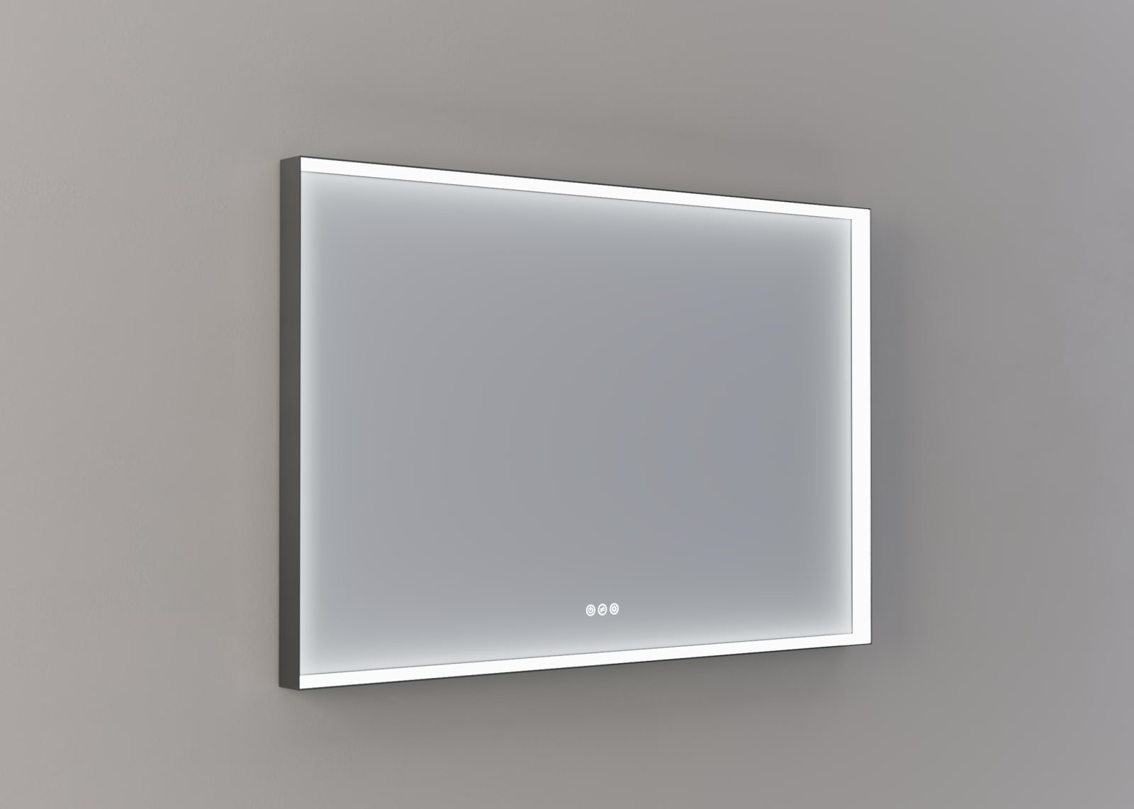 Blue Label Mette spiegel Nea, rechthoek 120x80cm. Indir LED rondom, kleurwissel, dimfunctie, memory, touchbedeining, gun metal kader