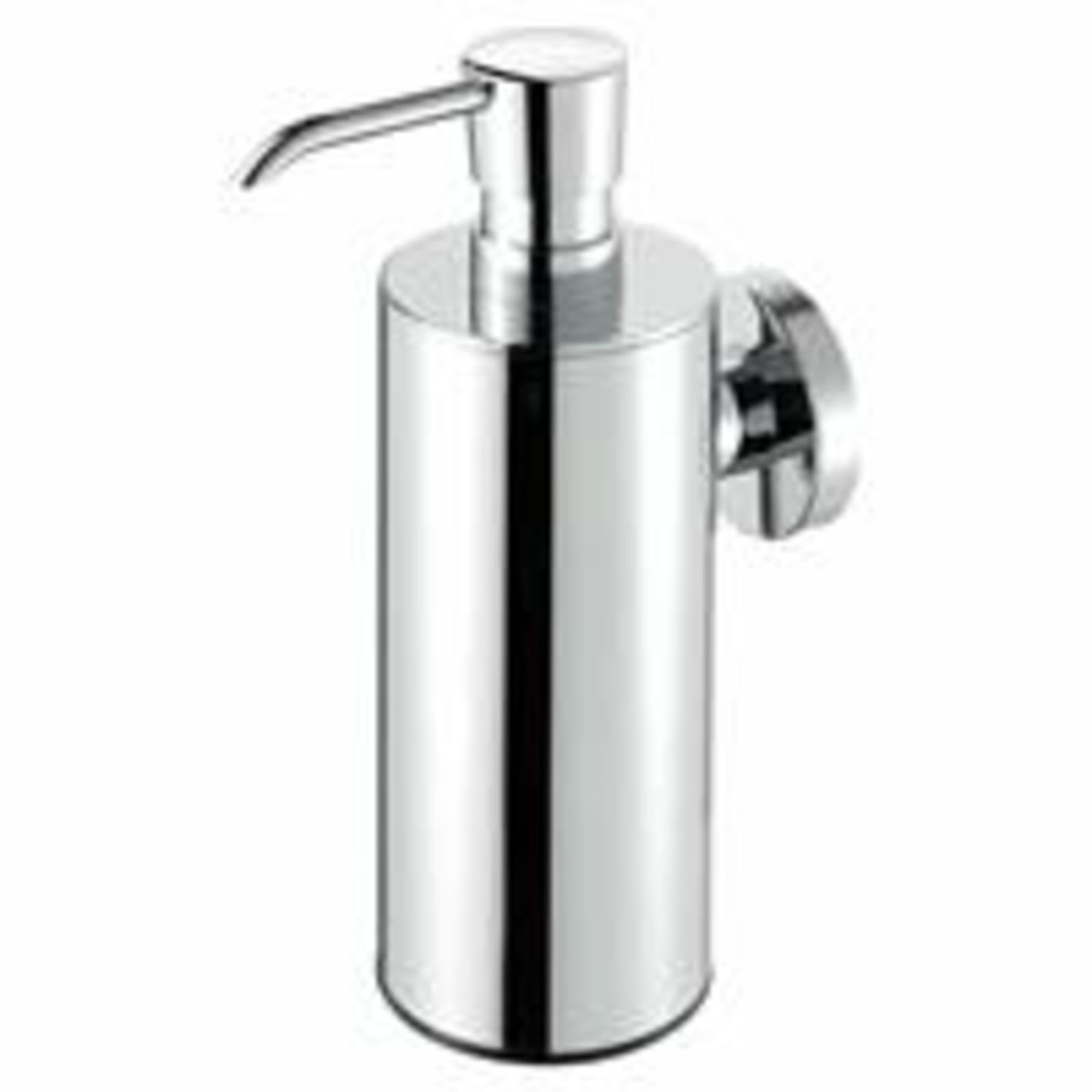 Geesa Nemox Chrome enkele ronde zeepdispenser, 200ml, kunststof flacon, rvs houder, hxbxd 172x61x118mm, glanzend chroom