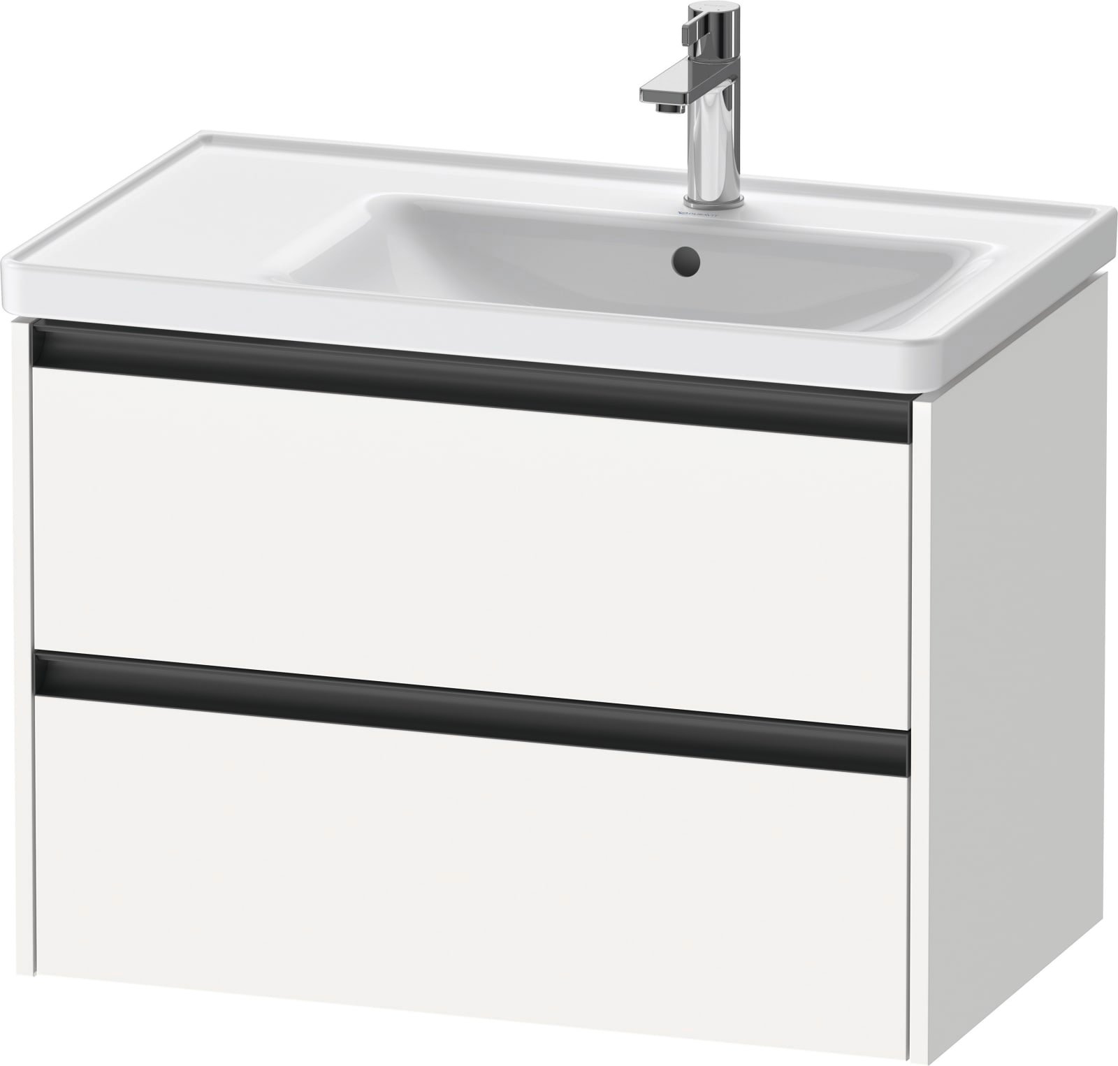 Duravit Ketho.2 Wastafelonderbouw hangend, Wit Mat, rechthoekig, aantal kleine lades: 2 – K25286018180000