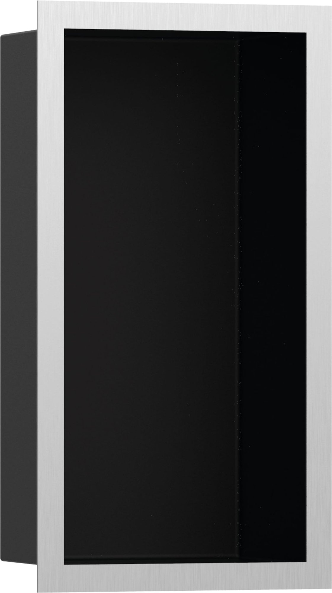 Hansgrohe XtraStoris Individual wandbox zwart met designframe 300/150/100 Brushed Stainless Steel