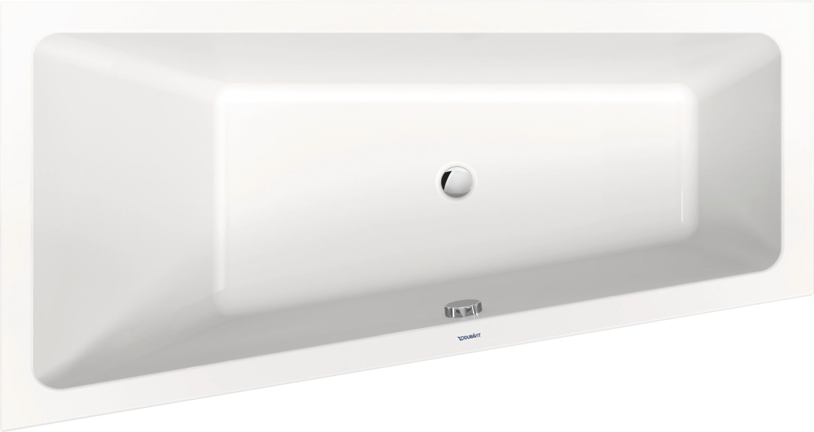 Duravit Duravit No.1 Bad  1600x850 mm Wit, Inbouw, materiaal: Sanitair acryl, trapeziumvormig, aantal rugsteunen: 1, positie afvoer: