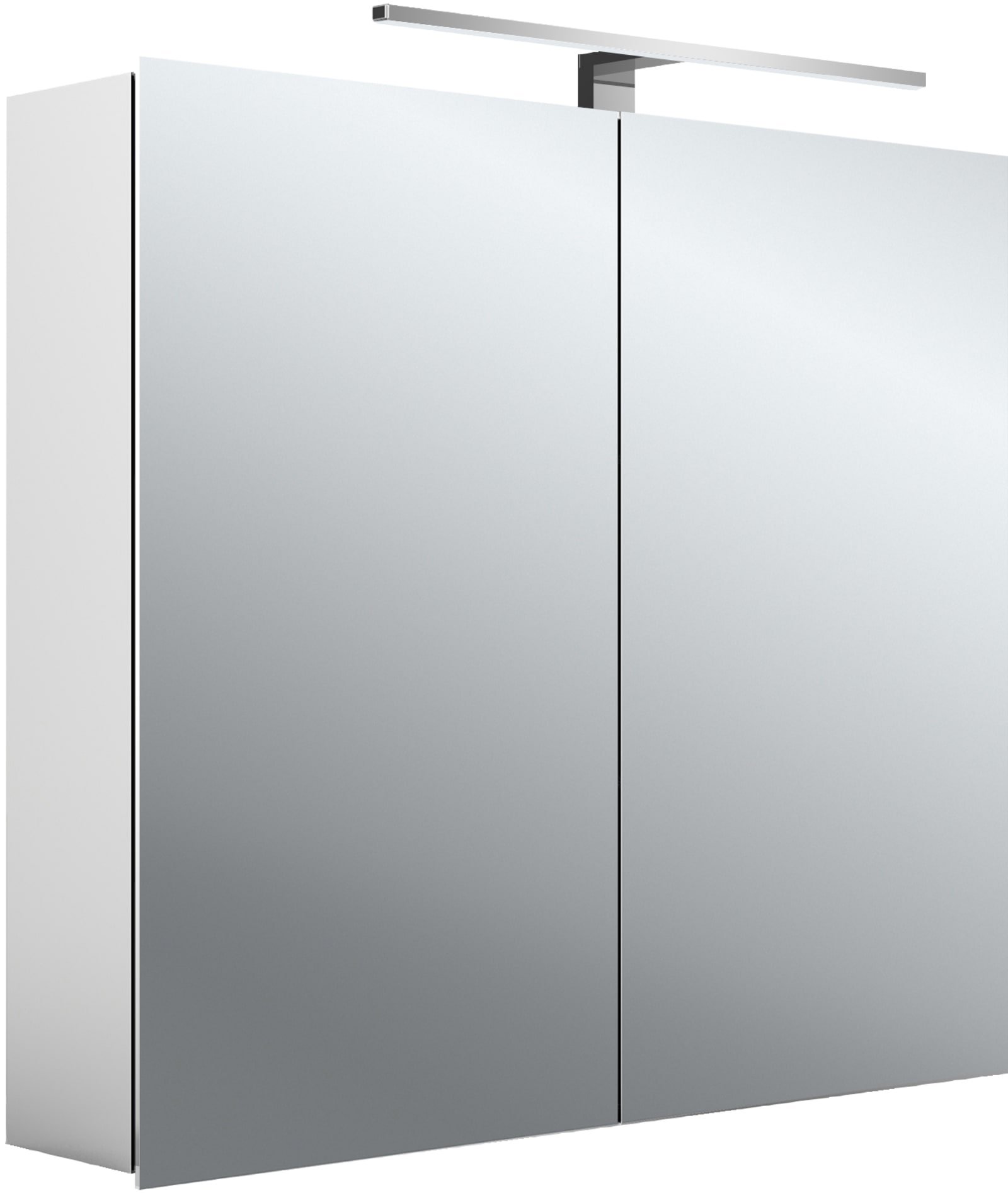 Emco Mee spiegelkast, 2 deuren, front- en binnenspiegel, hxbxd 700x800x210mm, aluminium-look