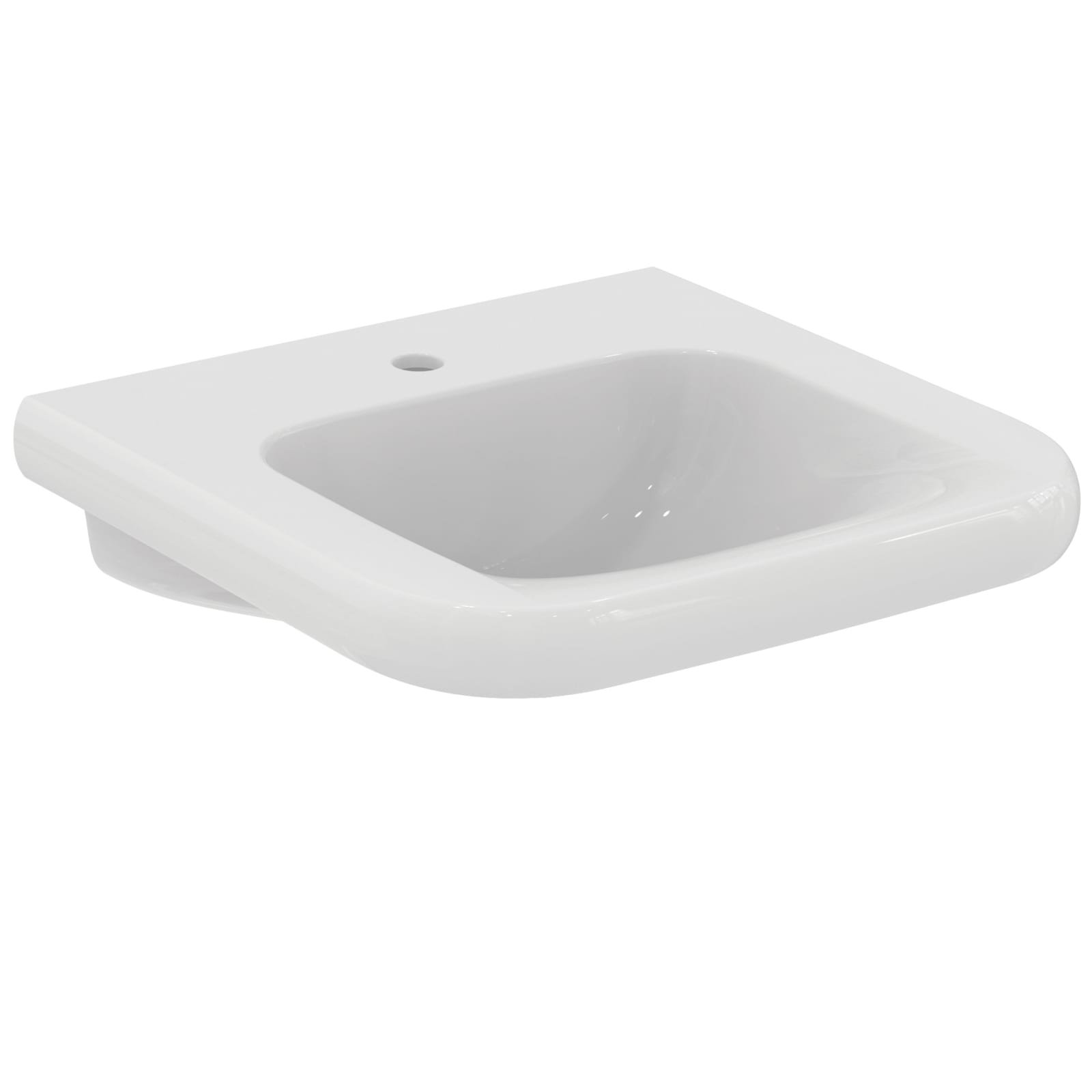 CONTOUR 21+ | WASTAFEL 550X545X195 MM GL WIT, 1 KRAANG, ZONDER OL | SG