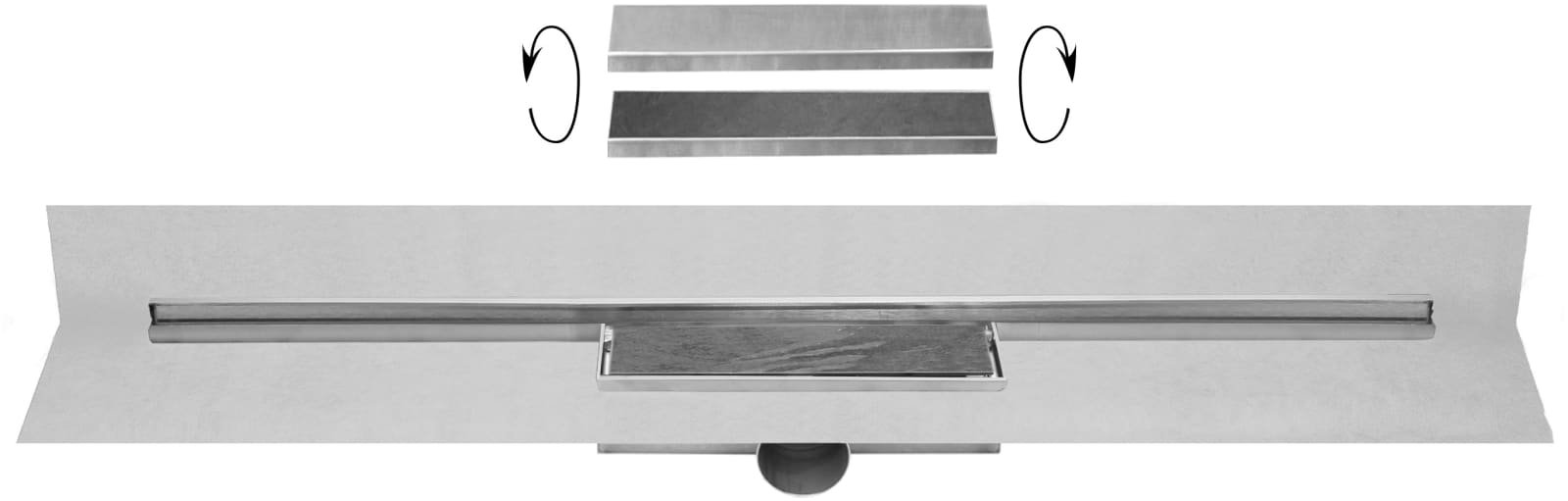 Easy Drain M-Line douchegoot 80 cm, waterslot 30 mm, rooster RVS