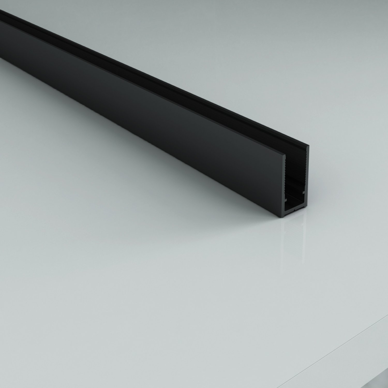ALONI MUURPROFIEL VOOR DOUCHEWAND - 200 CM - MAT ZWART