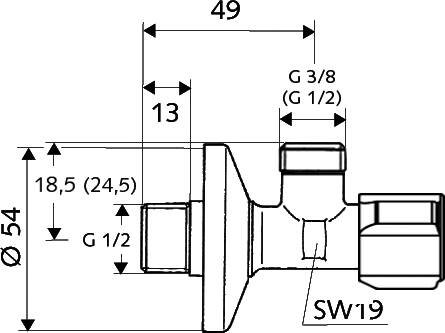 Schell hoekregelkraan met filter zonder knelmoer 1/2 chroom