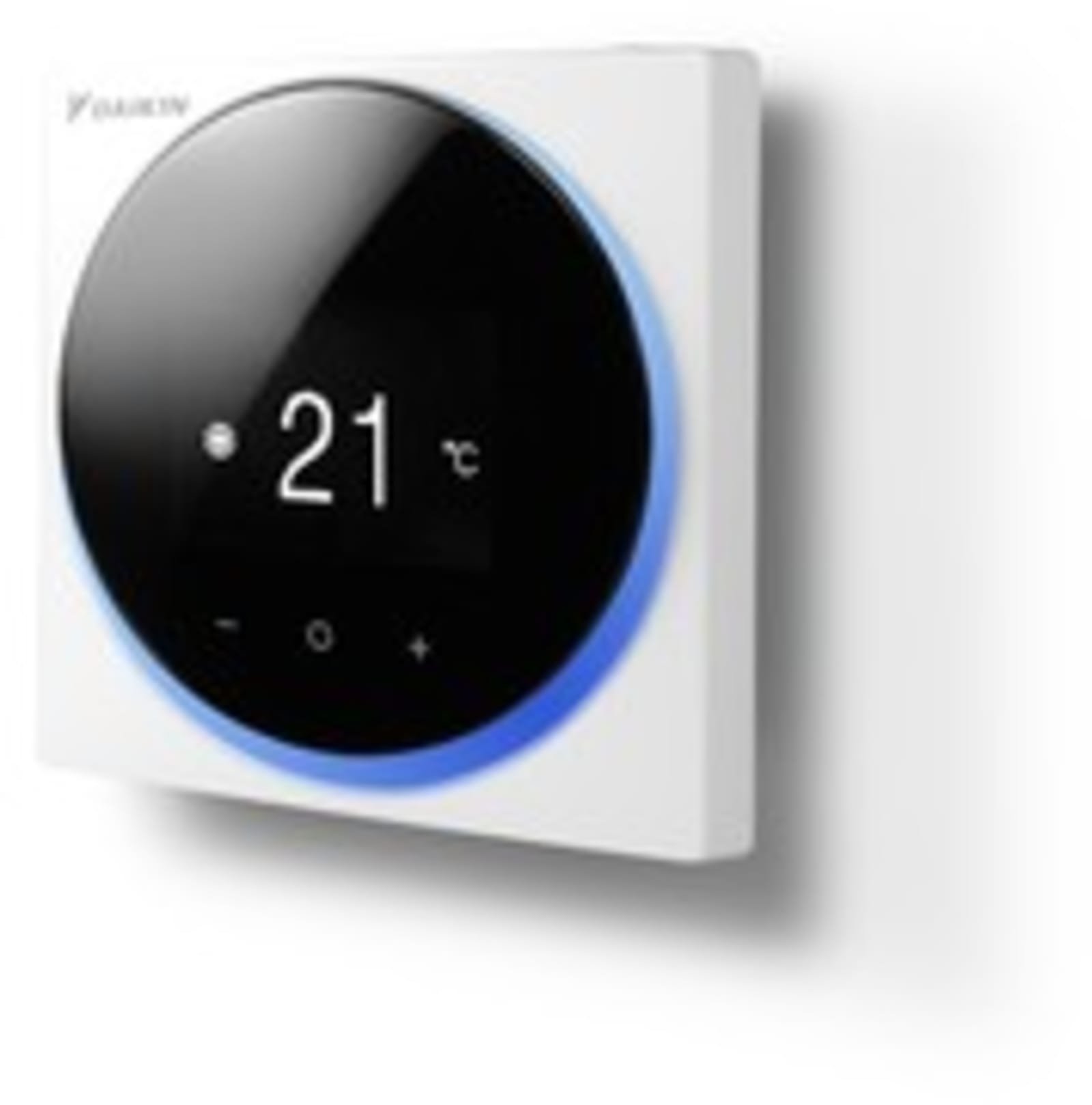Bedrade Madoka thermostaat compact, 85x85x25mm (HxBxD), intuïtieve aanraakknoppen, LCD, glanzend wit