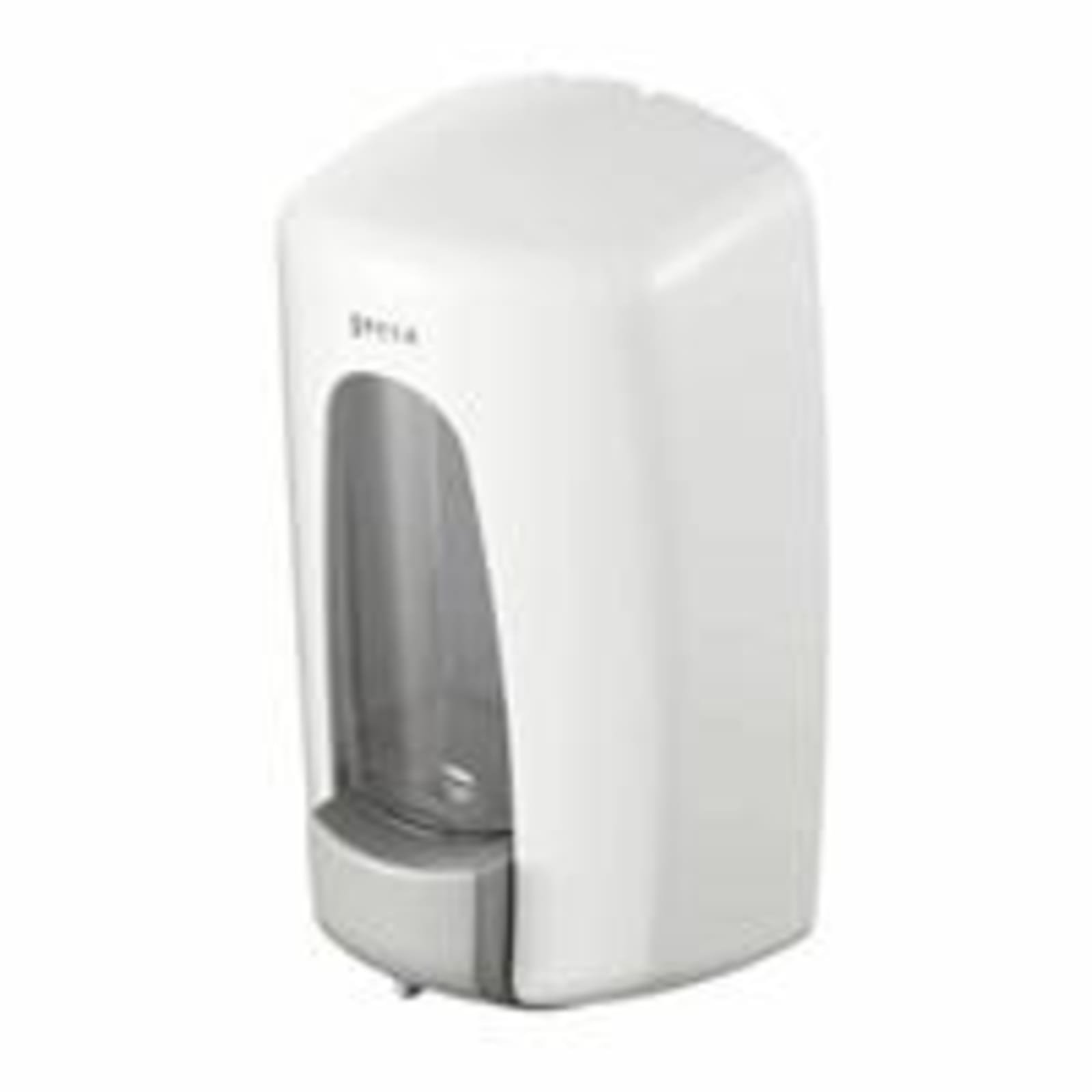Geesa Public area enkele zeepdispenser, 1000ml, kunststof flacon, kunststof houder, hxbxd 237x129x99mm, glanzend wit