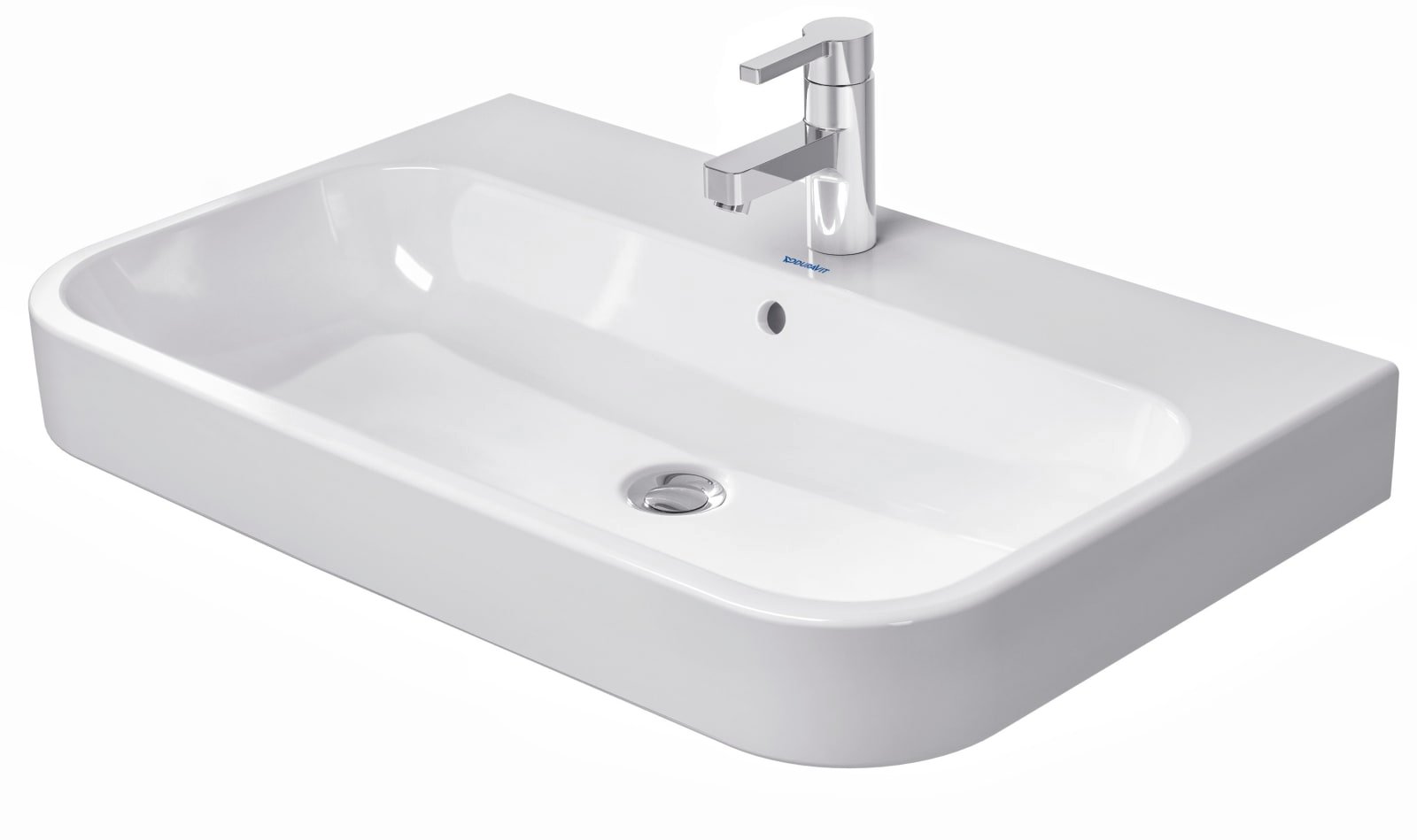 Duravit Happy D.2 Wastafel 800 mm Wit Hoogglans, kraanvlak, aantal kraangaten per wasplaats: 1, overloop – 2318800000