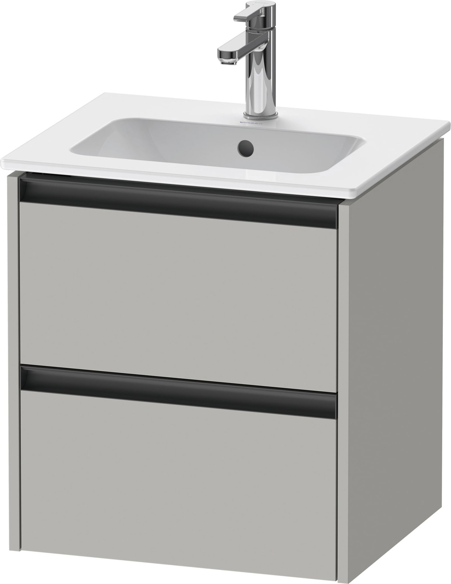 Duravit Ketho.2 Wastafelonderbouw hangend, Betongrijs Mat, rechthoekig, aantal kleine lades: 2 – K25261007070000